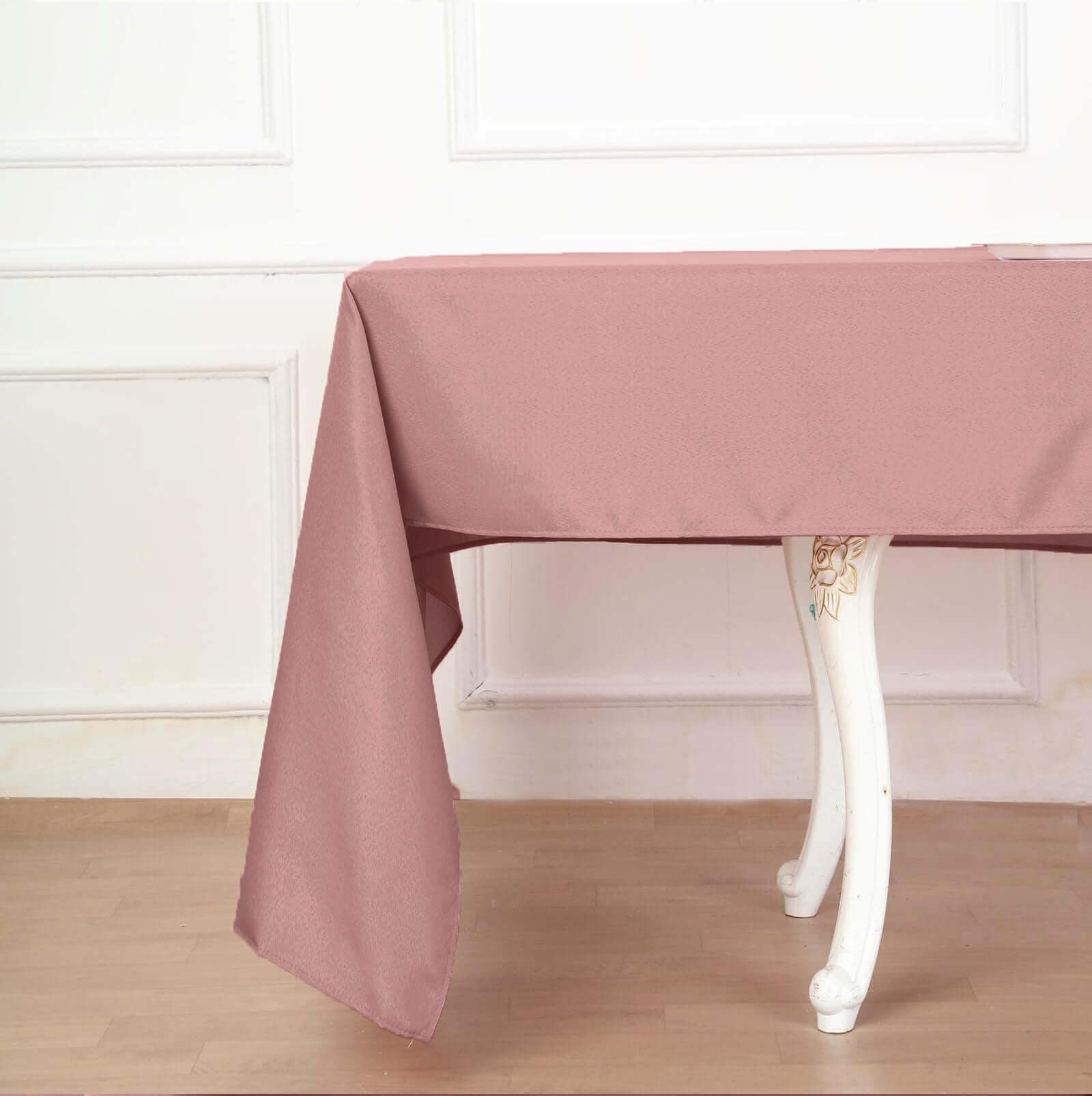 Durable and Stylish Dusty Rose Polyester Rectangle Tablecloth, 60x102 - Perfect for Any Occasion