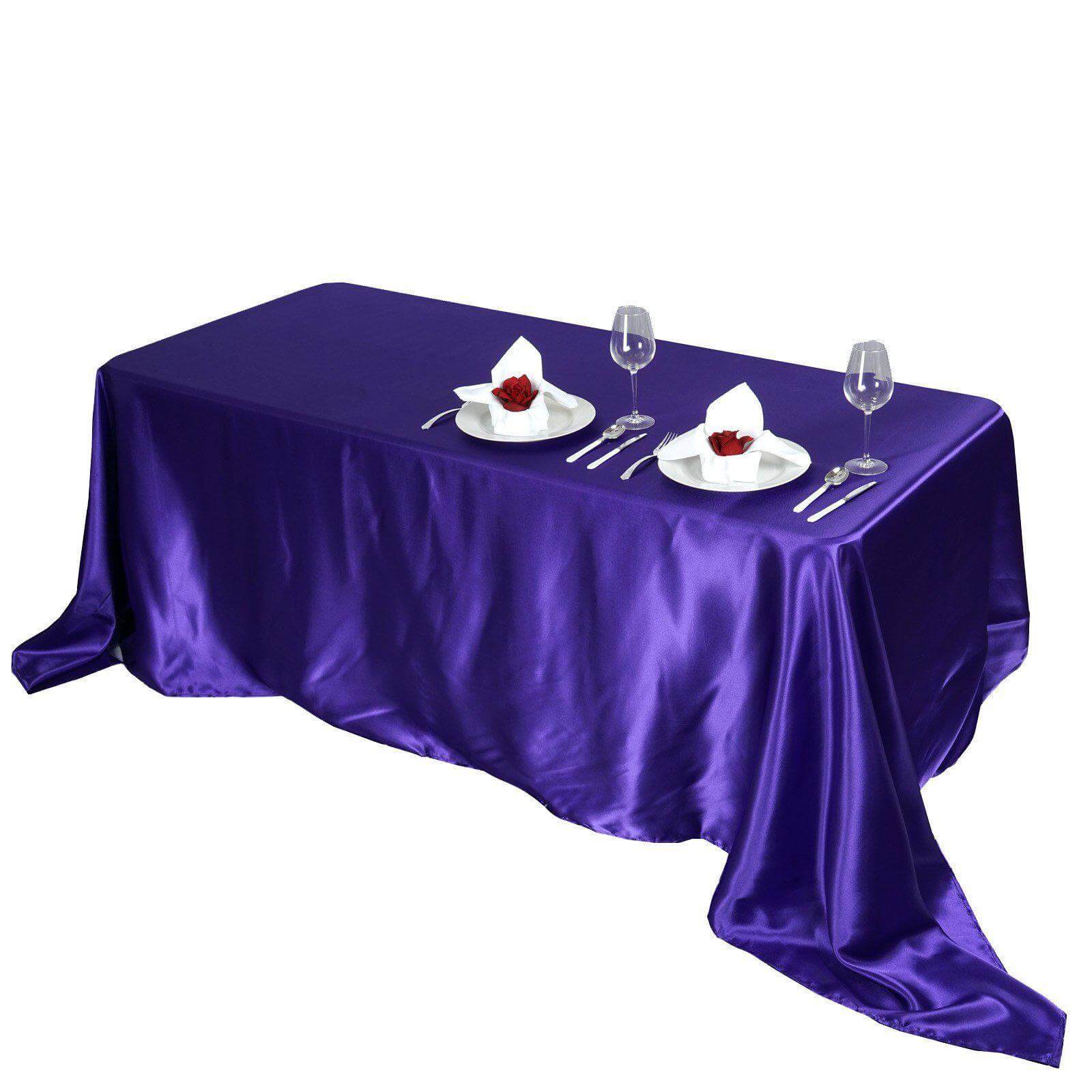 Exclusive Purple Seamless Satin Tablecloth 90x156