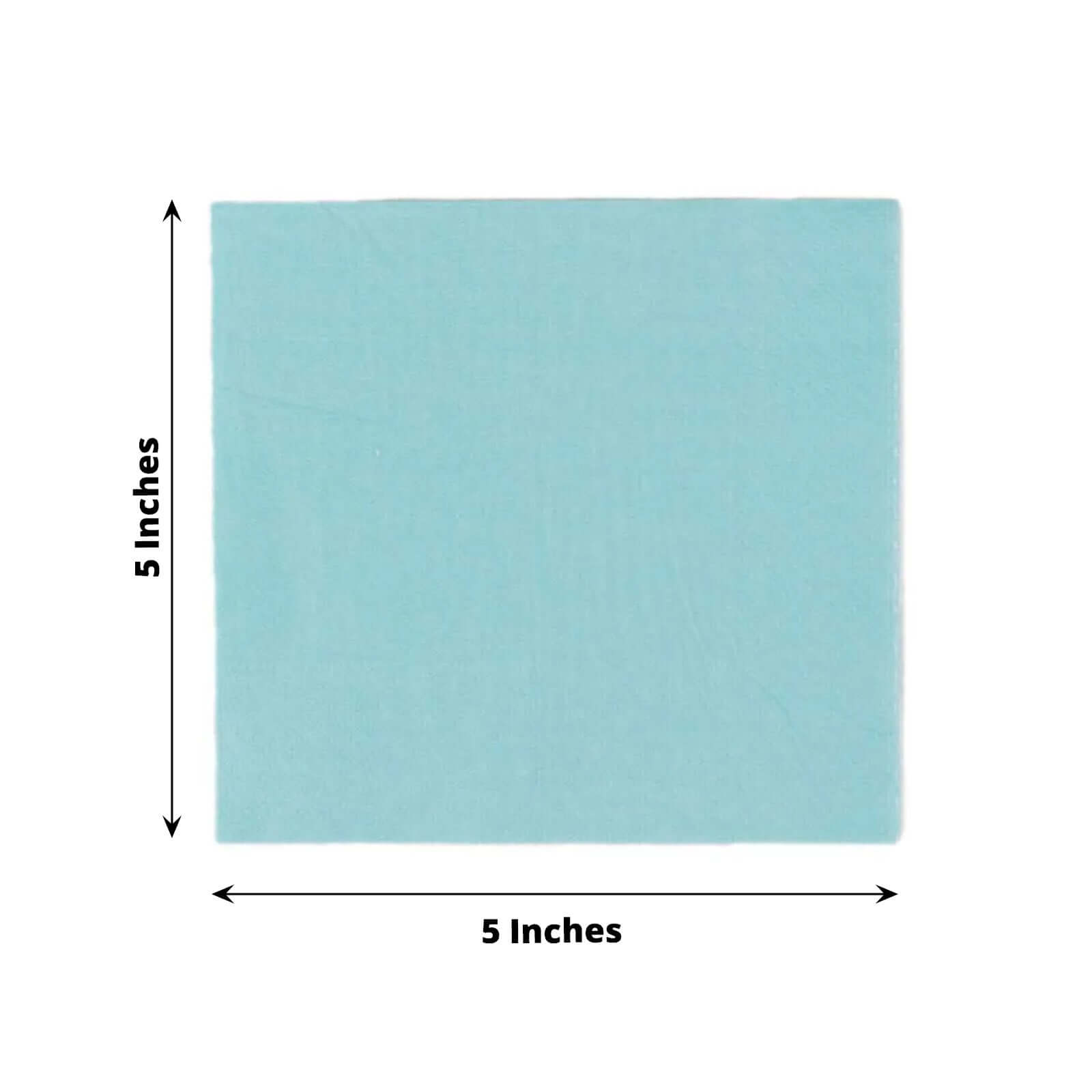 Blue 2-Ply Disposable Soft 18GSM 5x5 Cocktail Paper Beverage Napkins - 50 Pack