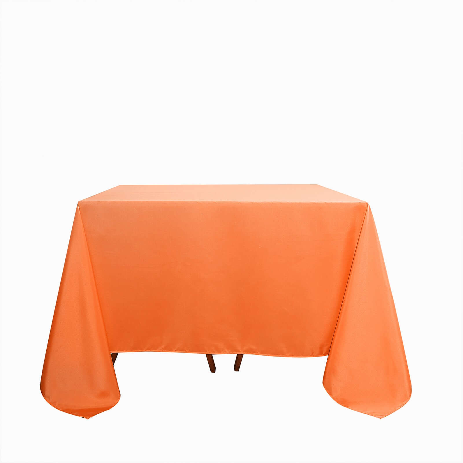 Orange 90x90 Square Polyester Table Overlay - Durable & Wrinkle-Resistant Table Cover