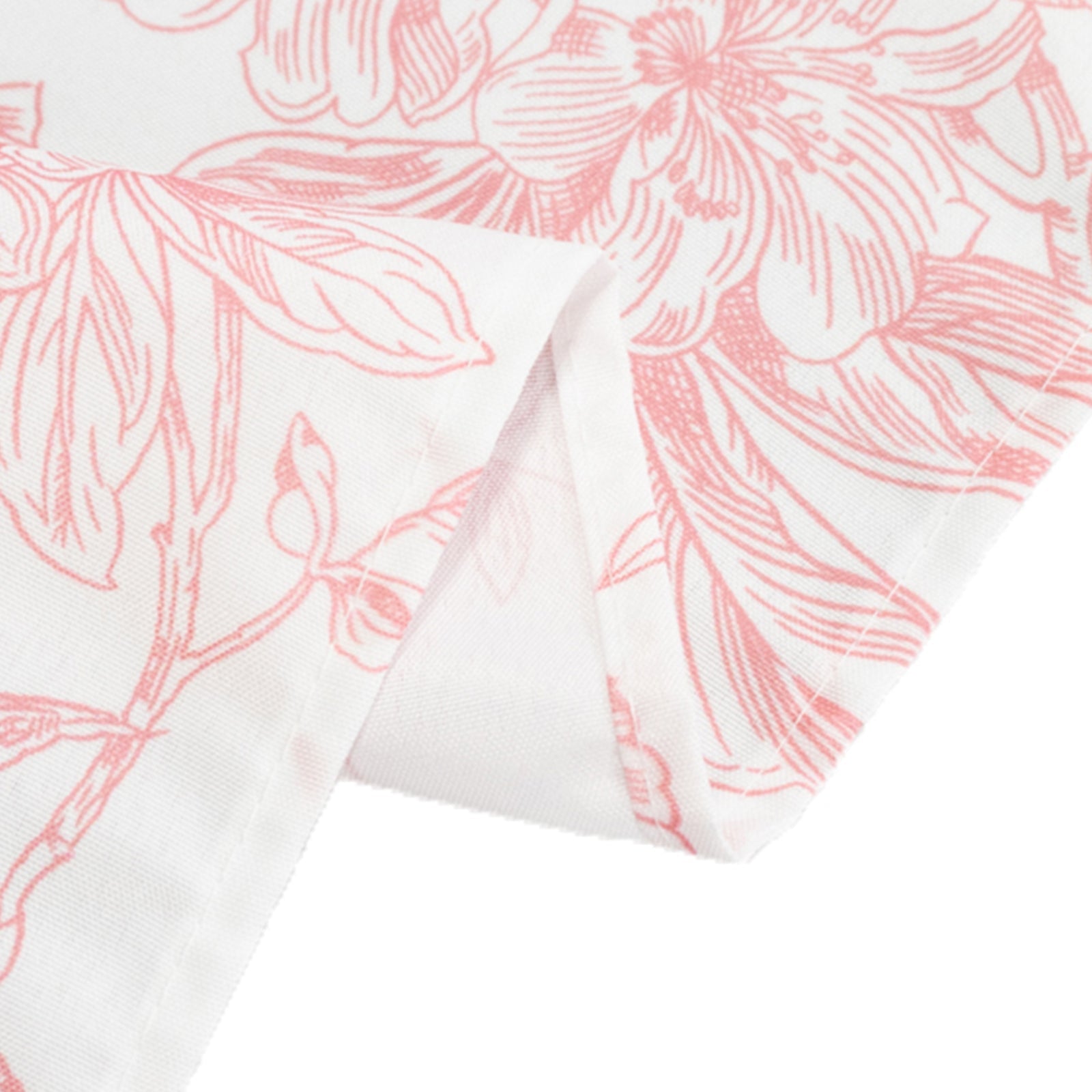 Hot Deal! White and Pink French Toile Pattern Polyester Rectangle Tablecloth for Modern Events (60x102)