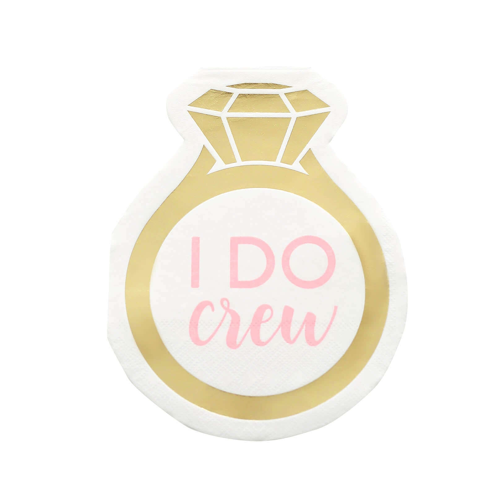 20-Pack Gold Ring Design Disposable Paper Cocktail Napkins - Ideal for Engagements & Parties
