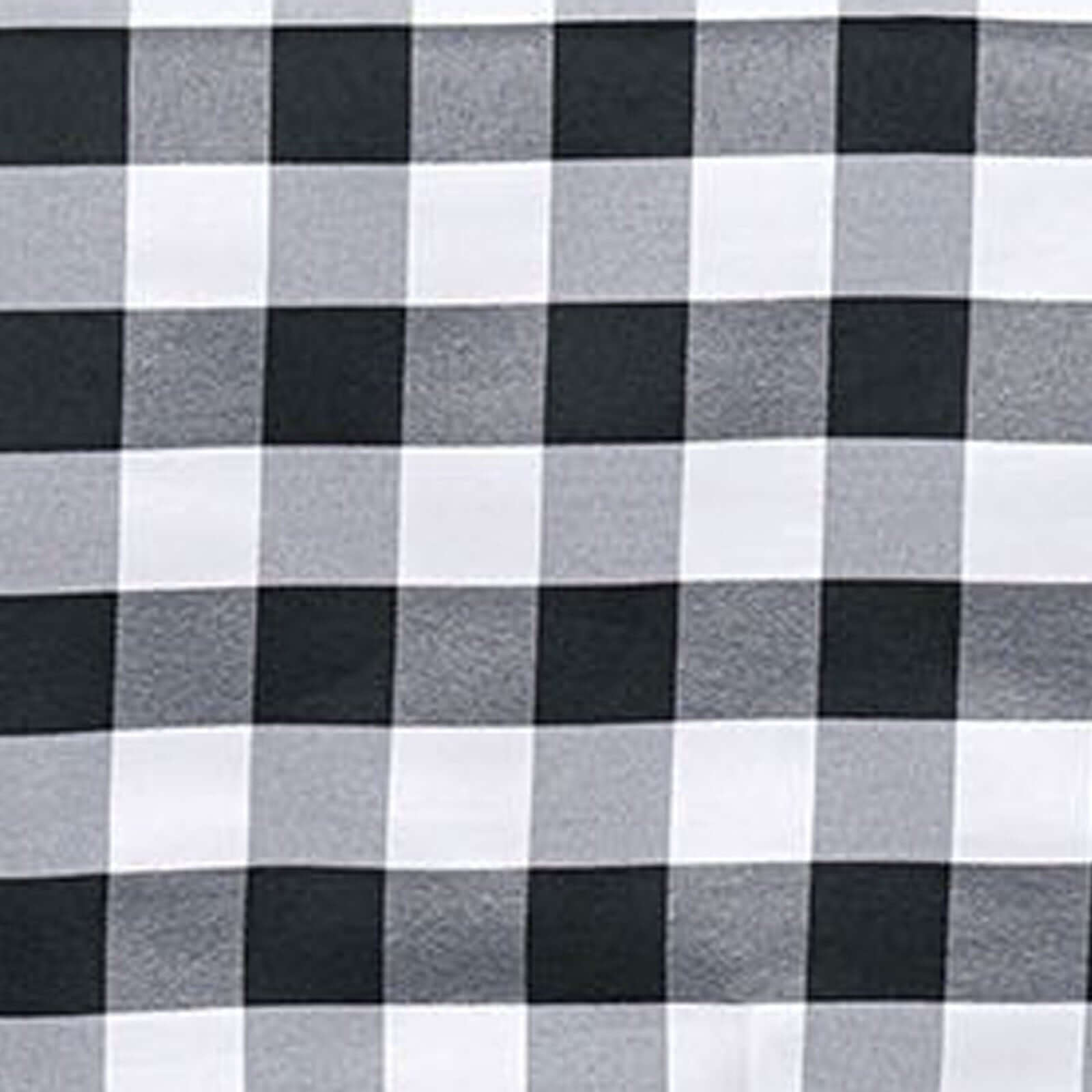 Hot! 54x54 Polyester Square Table Overlay in White/Black Checkered Buffalo Plaid for Casual Tables