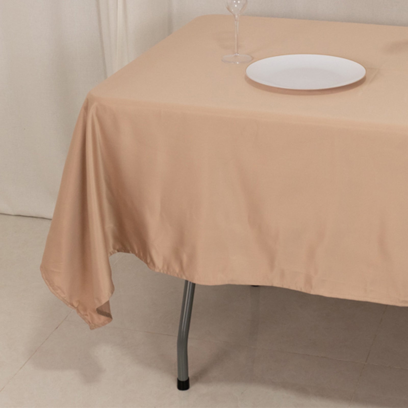 Nude Lamour Satin Rectangle Tablecloth (60x102) - Durable & Silky Soft