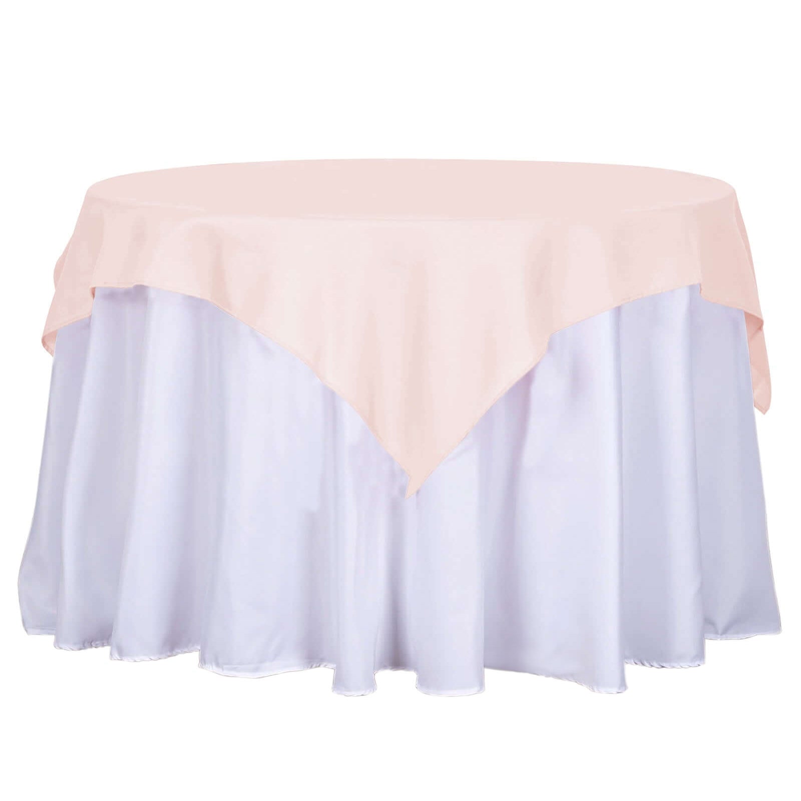 Blush 54x54 Polyester Square Table Overlay - Wrinkle-Resistant & Durable