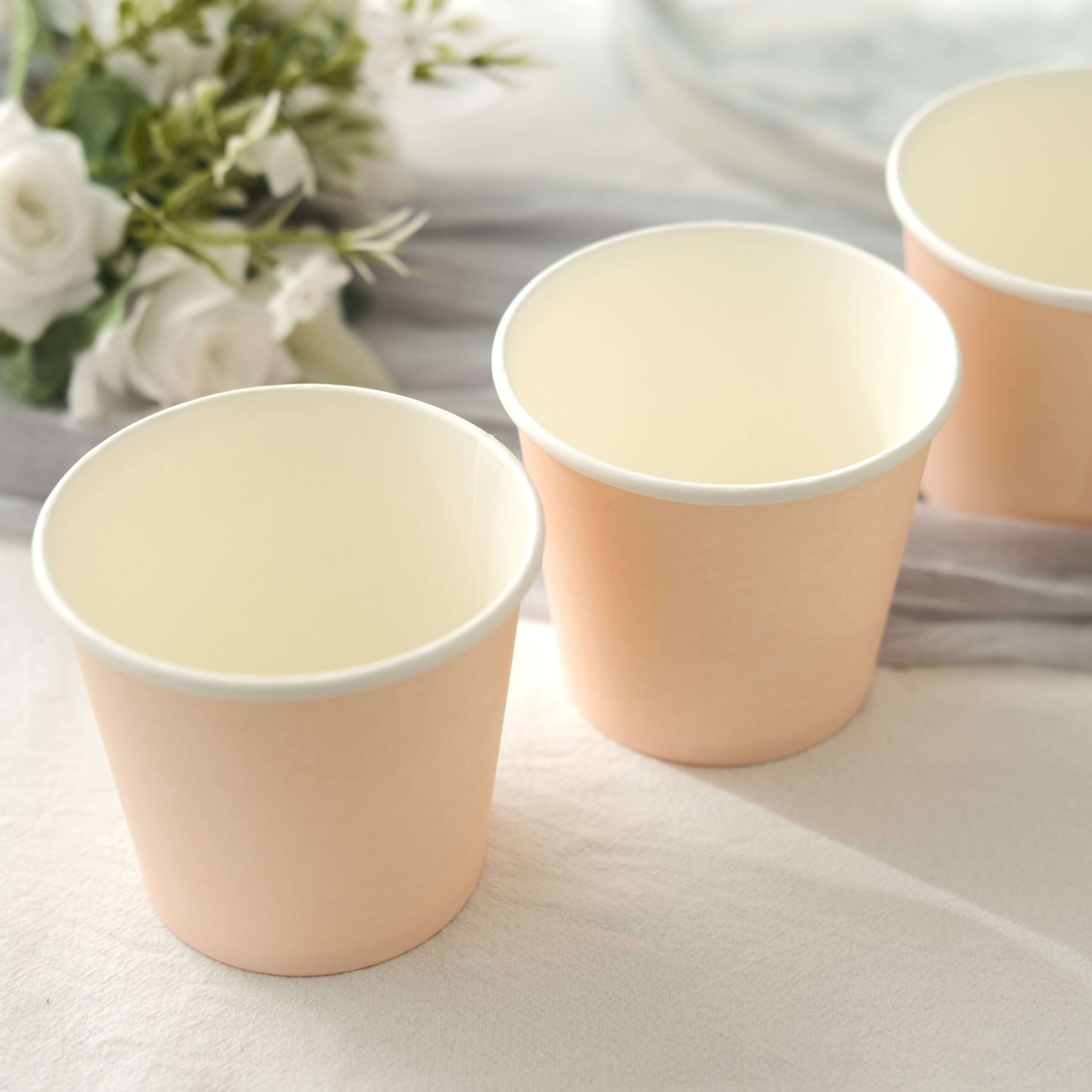Great Deal! 50-Pack of 10oz Eco-Friendly Blush Paper Dessert Cups for Ice Cream and Yogurt