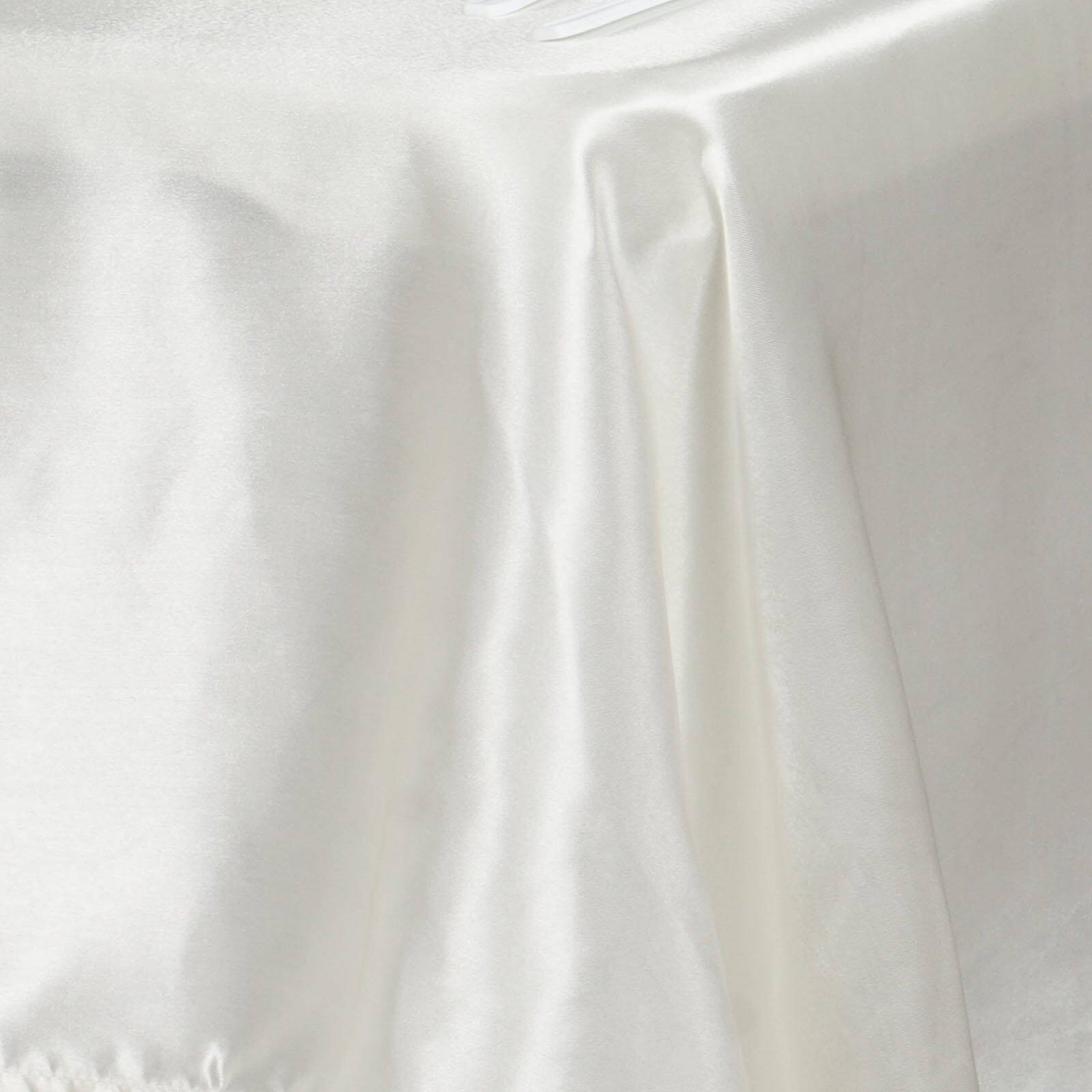 Ivory Satin Rectangular Tablecloth (60x126) - Smooth, Lustrous, and Stain-Resistant