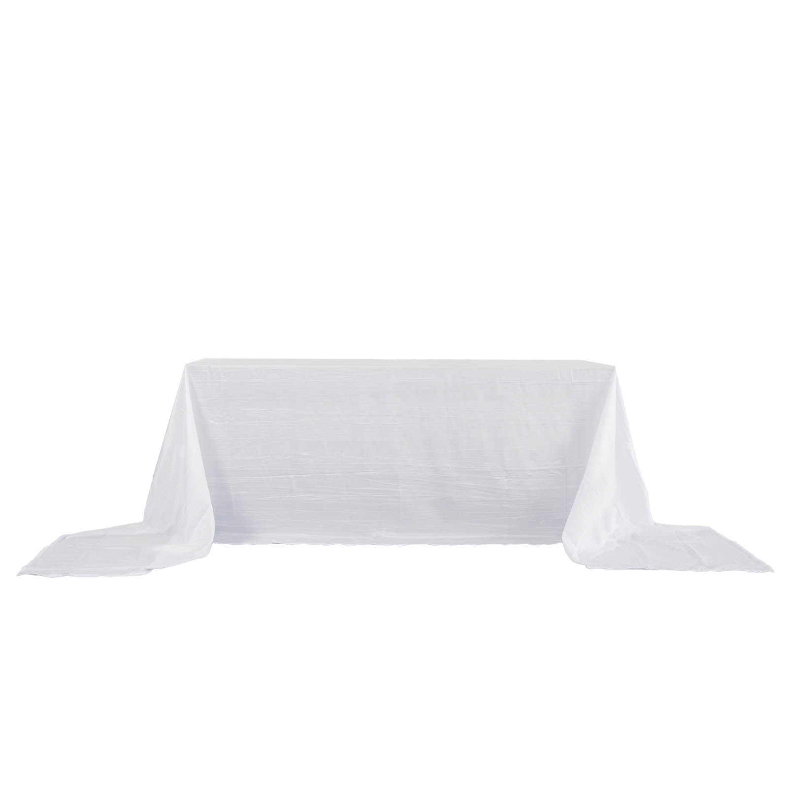 Stylish White Crinkle Taffeta Rectangle Tablecloth for Celebrations - 90x156