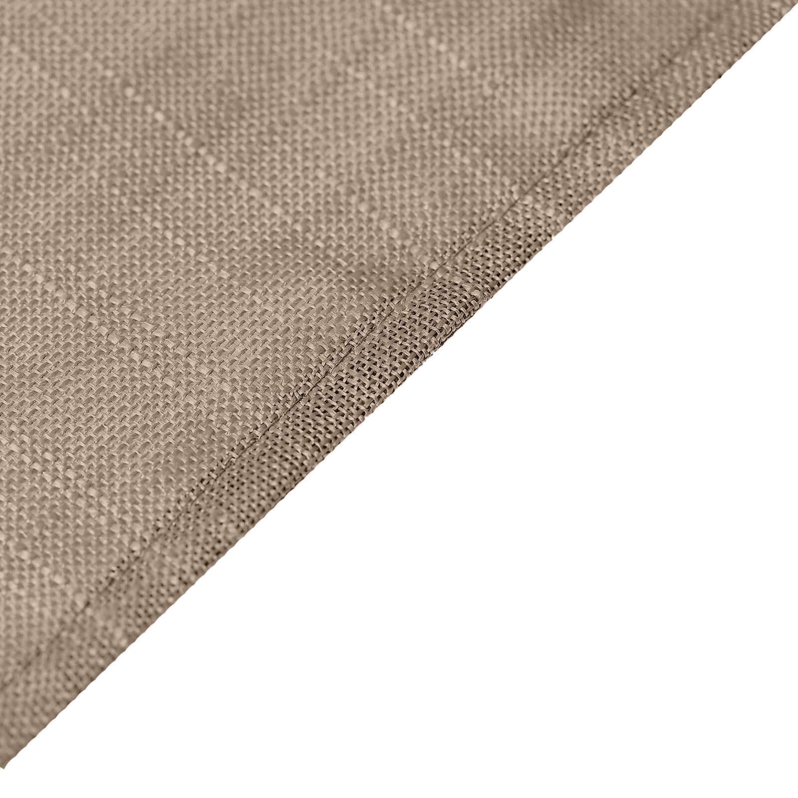 Hot! Taupe Faux Linen 90x132 Rectangular Wrinkle-Resistant Tablecloth