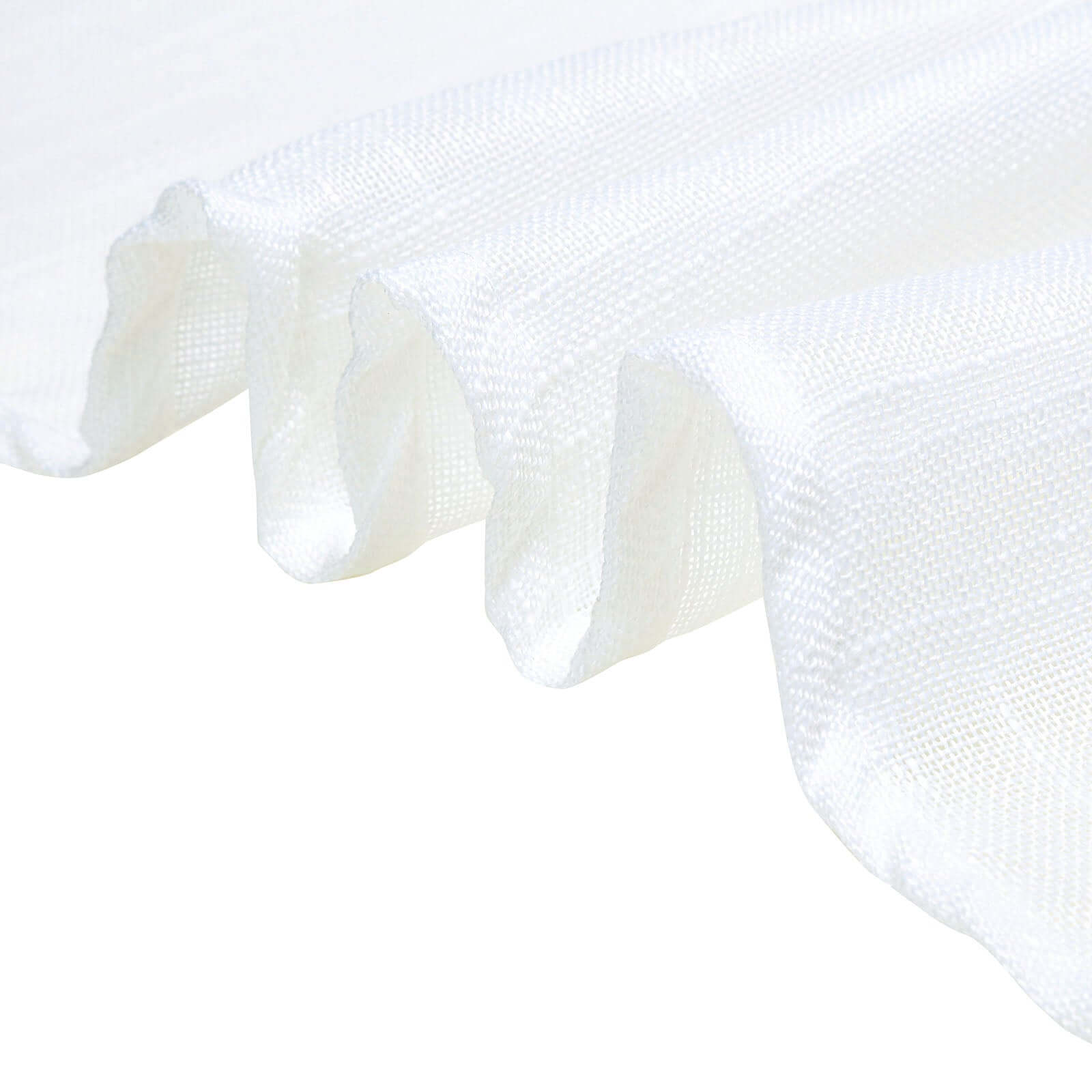 Hot Deal! White 72x72 Slubby Faux Linen Square Table Overlay - Wrinkle-Resistant for Stylish Events