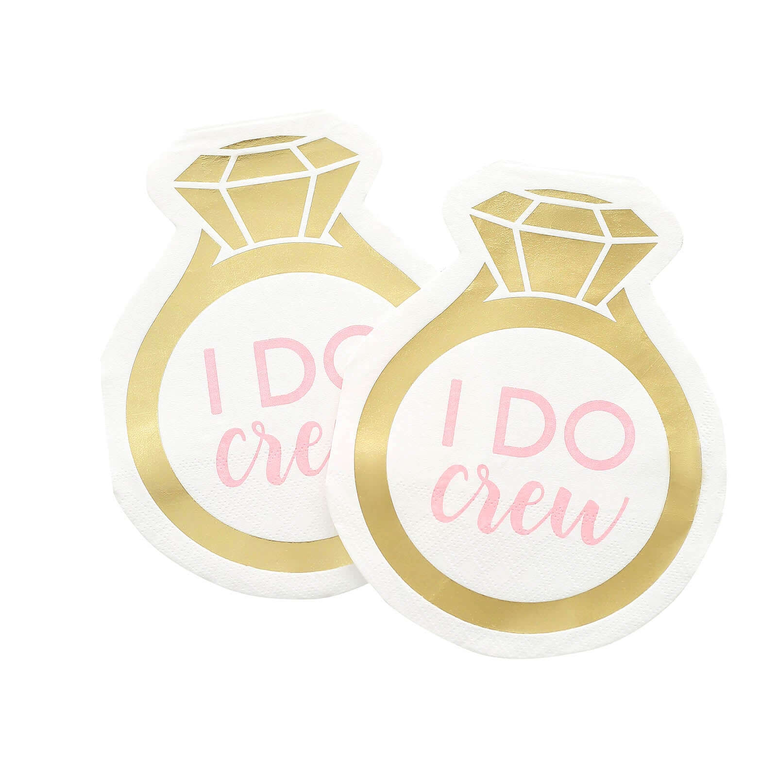 20-Pack Gold Ring Design Disposable Paper Cocktail Napkins - Ideal for Engagements & Parties
