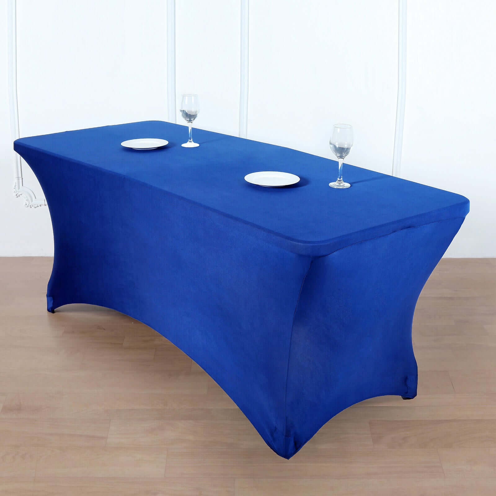 Royal Blue Durable Stretch Spandex Table Cover for 8-Foot Rectangles - Perfect for Events!