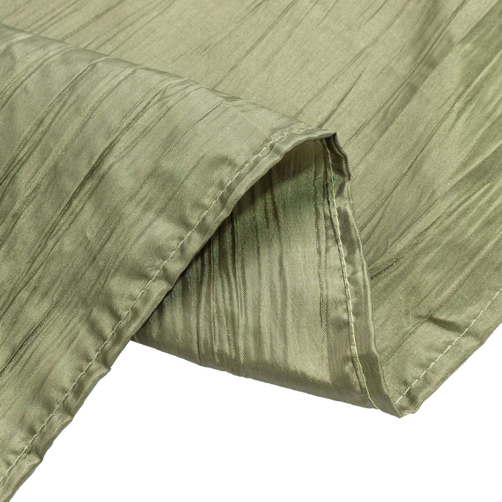 Hot! Dusty Sage Green 90x90 Square Accordion Crinkle Taffeta Table Overlay