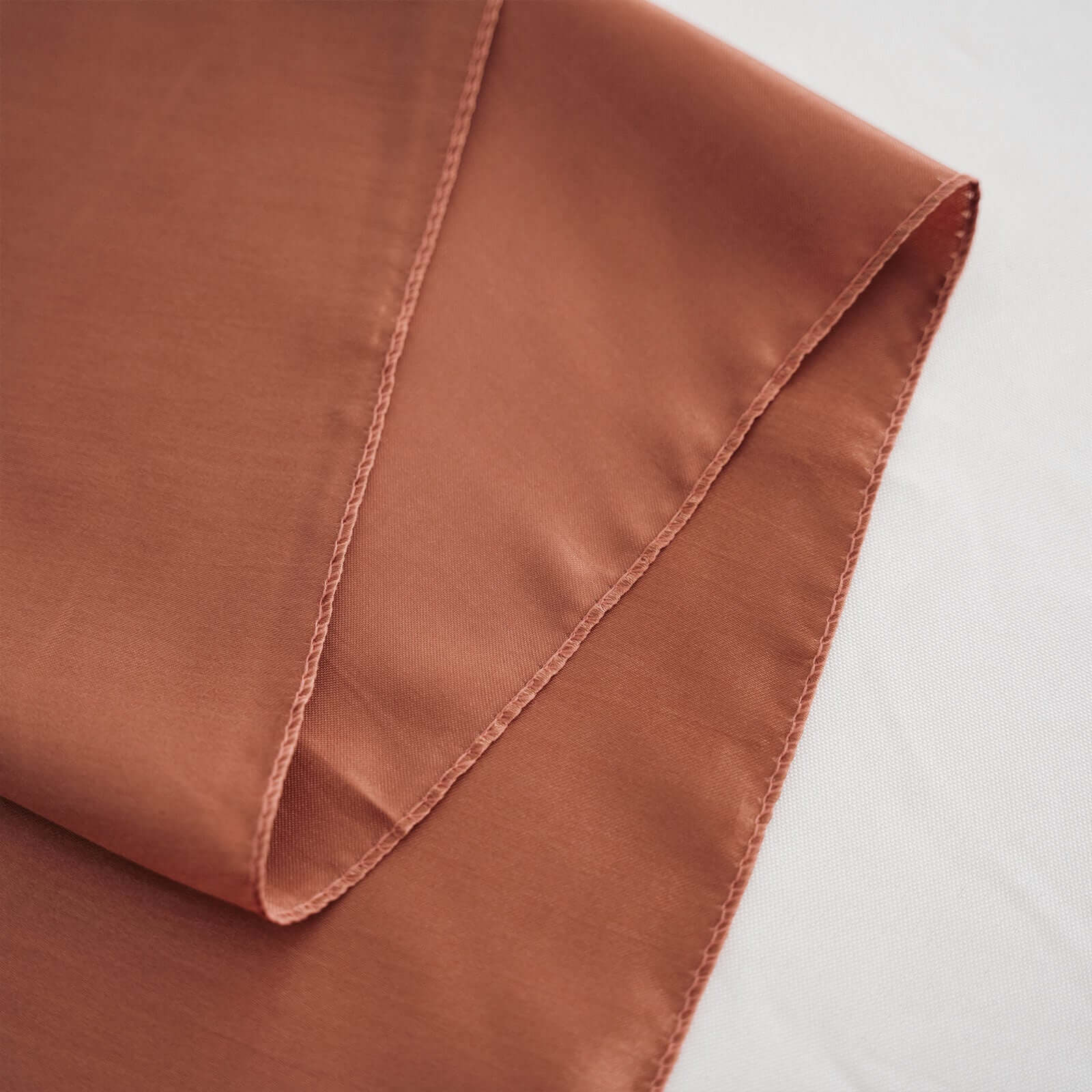 Hot Sale! 60x60 Satin Square Table Overlay in Terracotta (Rust) with Smooth Silky Touch
