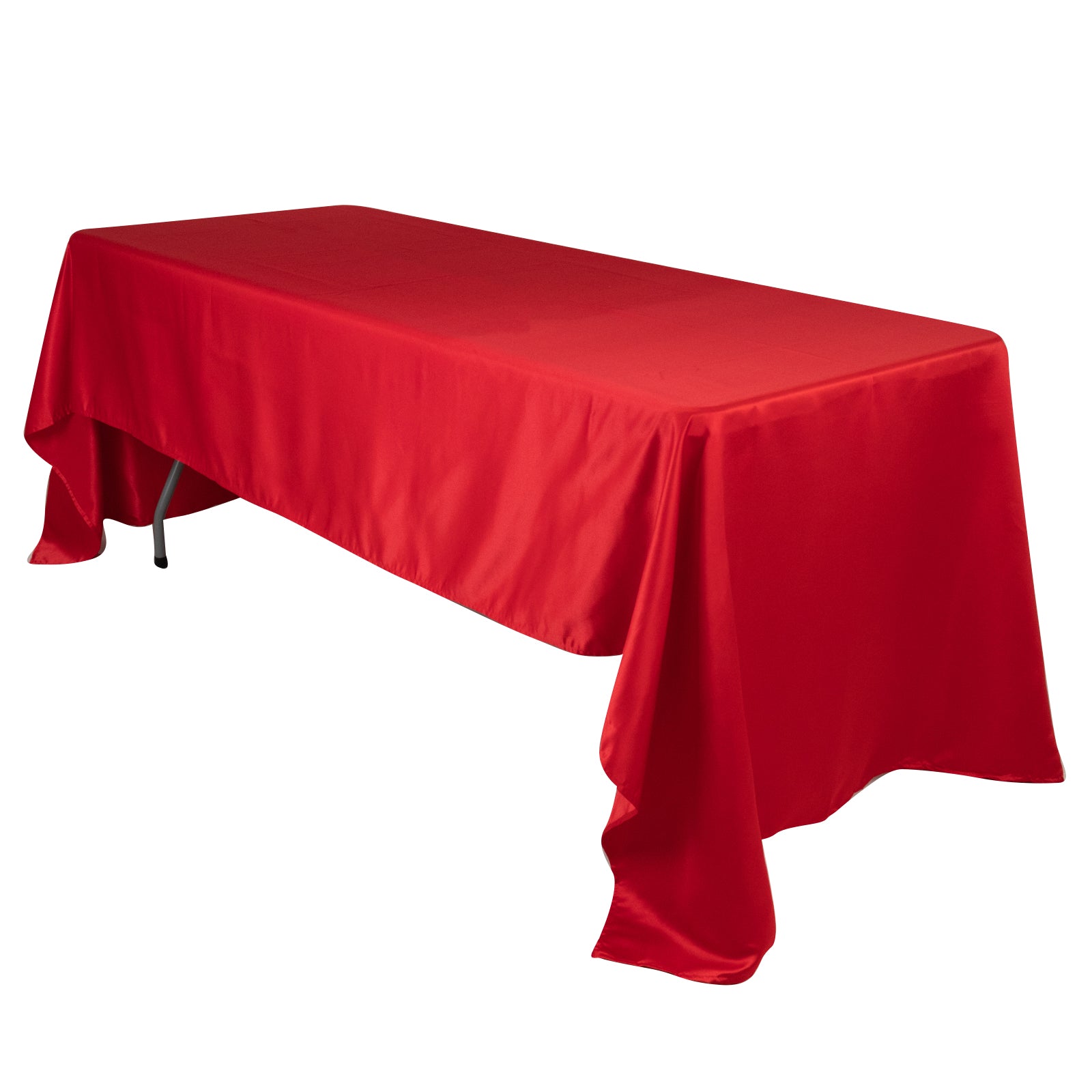 Soft & Durable Red Lamour Satin Rectangle Tablecloth 60x126