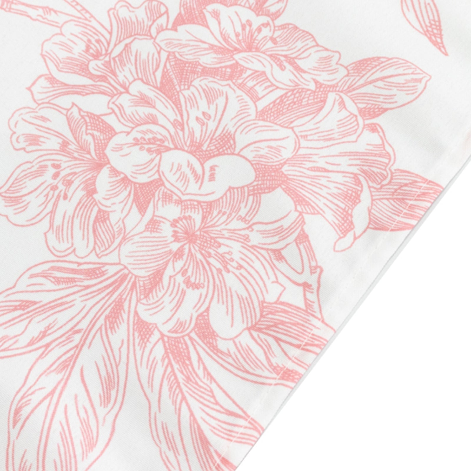 Hot Deal! White and Pink French Toile Pattern Polyester Rectangle Tablecloth for Modern Events (60x102)