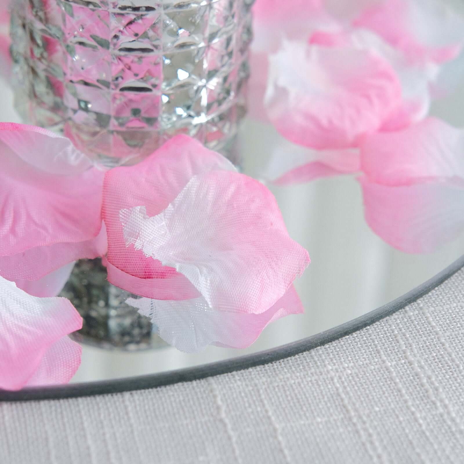 Hot Sale! 500-Piece Set of White and Pink Silk Rose Petal Confetti for Table and Floor Decor