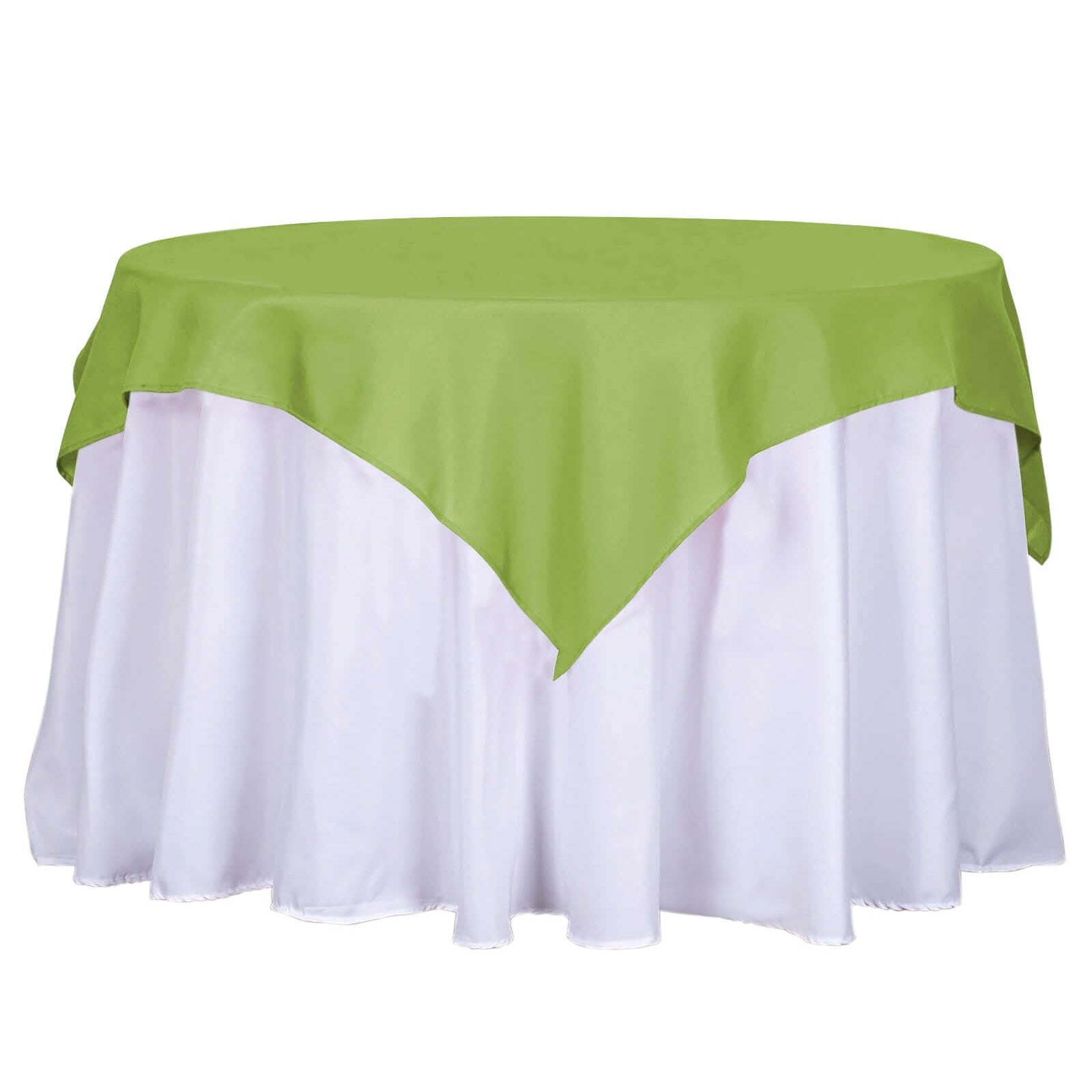 Apple Green 54x54 Polyester Square Table Overlay - Wrinkle-Free & Durable