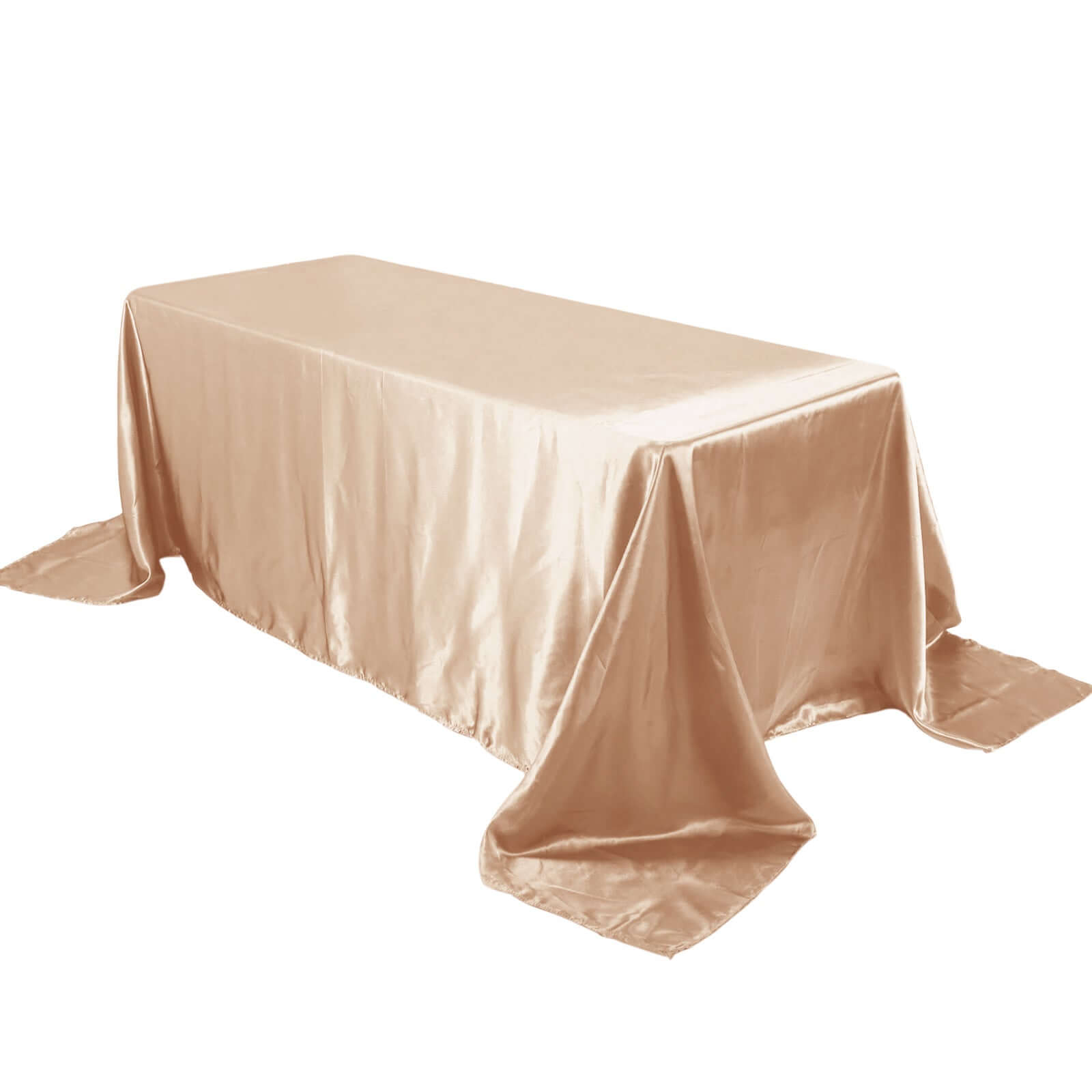 Hot Sale! Nude Seamless Satin Rectangular Tablecloth, 90x132 Size for Various Occasions