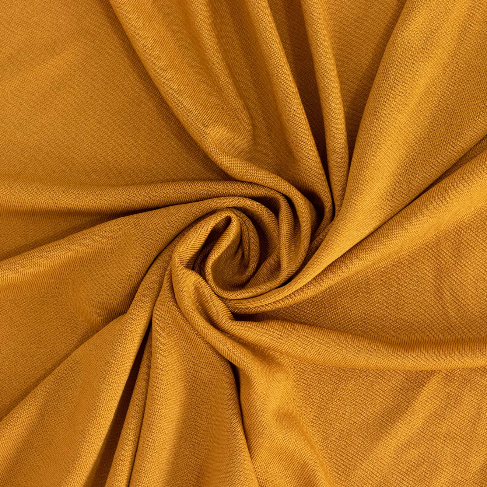 Stylish Gold Spandex Table Skirt with Wavy Effect for Weddings, Banquets & Shows