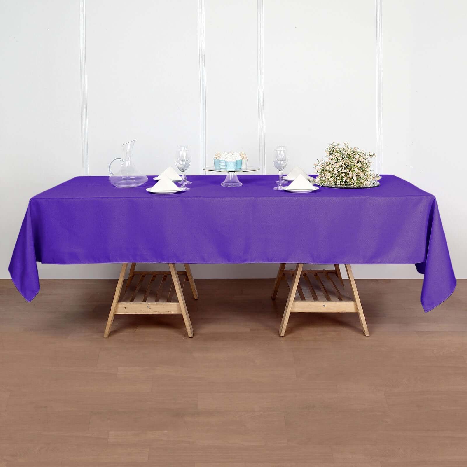 Stylish & Durable Purple Polyester 60x102 Rectangle Tablecloth