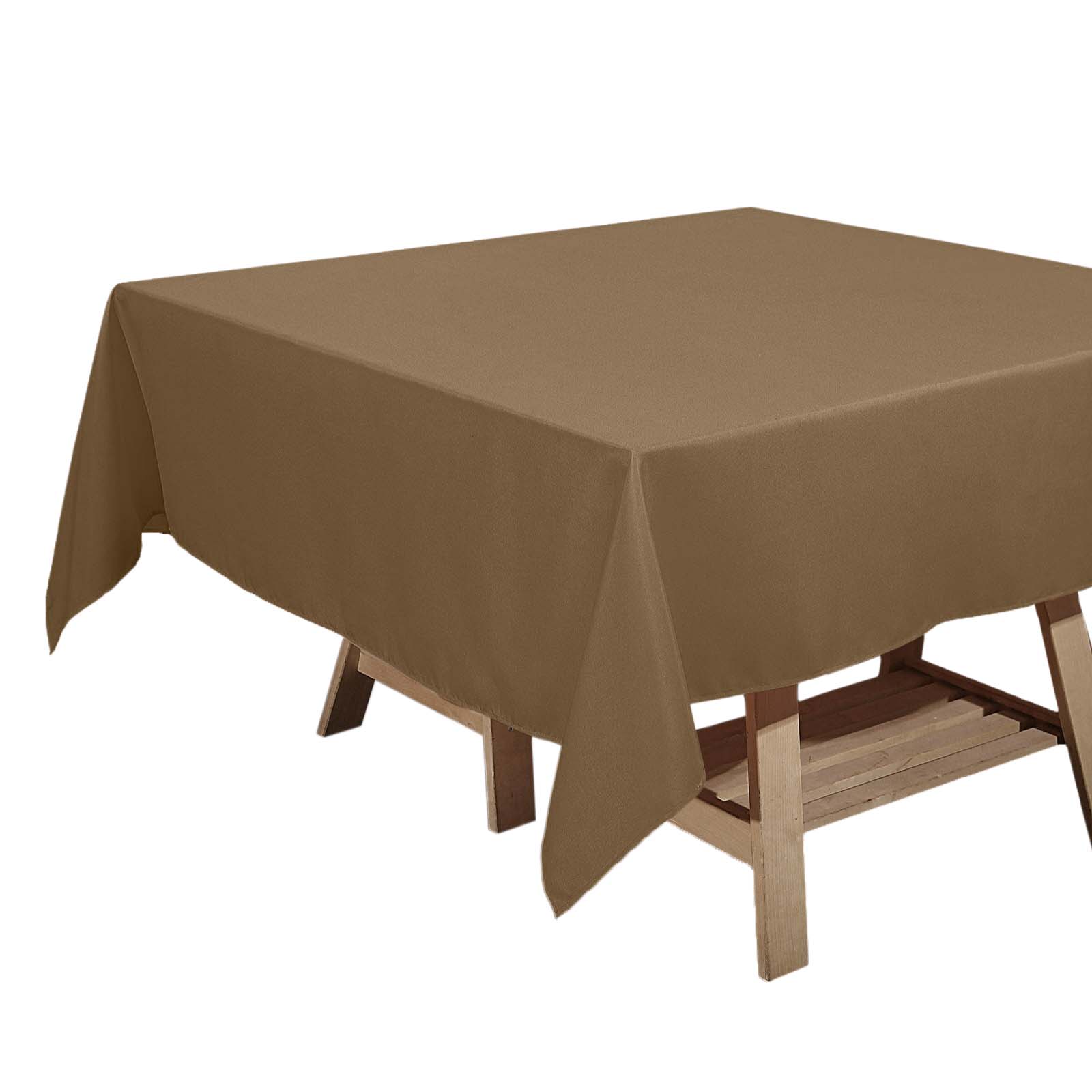 Wrinkle-Resistant & Durable 70x70 Polyester Square Tablecloth in Taupe - Ideal for Various Events