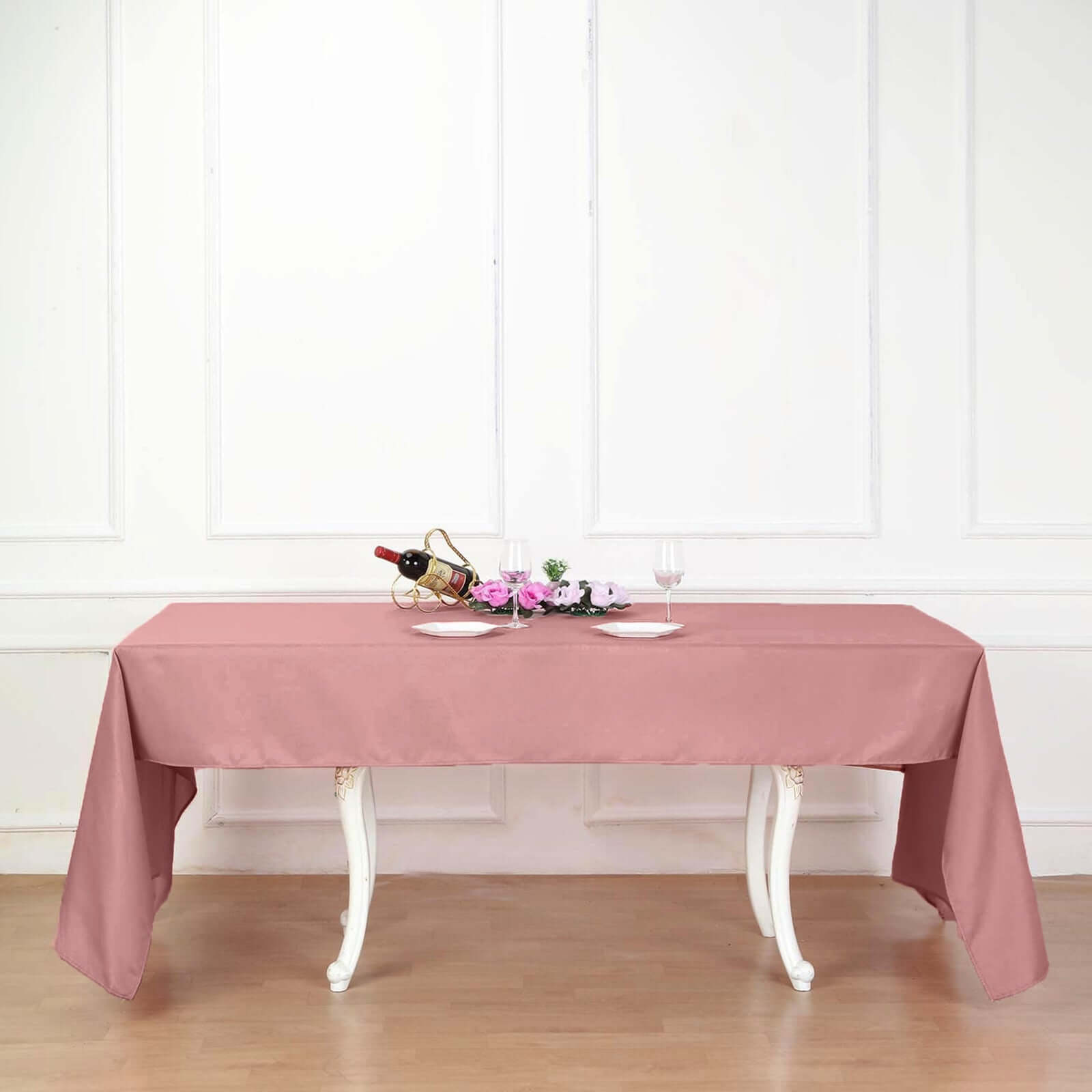 Durable and Stylish Dusty Rose Polyester Rectangle Tablecloth, 60x102 - Perfect for Any Occasion