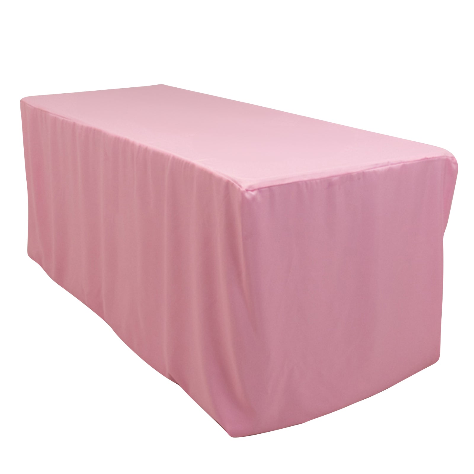 Durable and Easy - care Pink Polyester Fitted 72x30 Rectangle Tablecloth