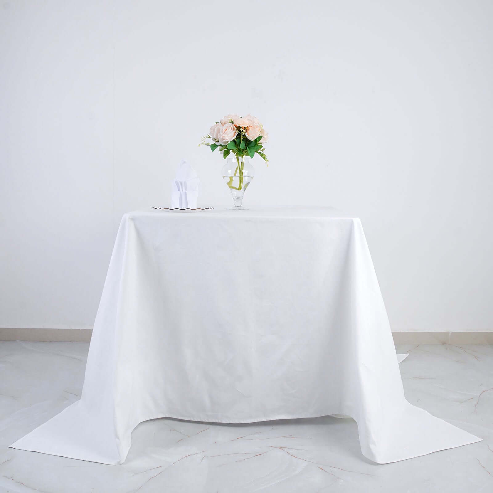 Exclusive 100% Cotton 90x90 White Square Tablecloth - Soft, Breathable & Sophisticated