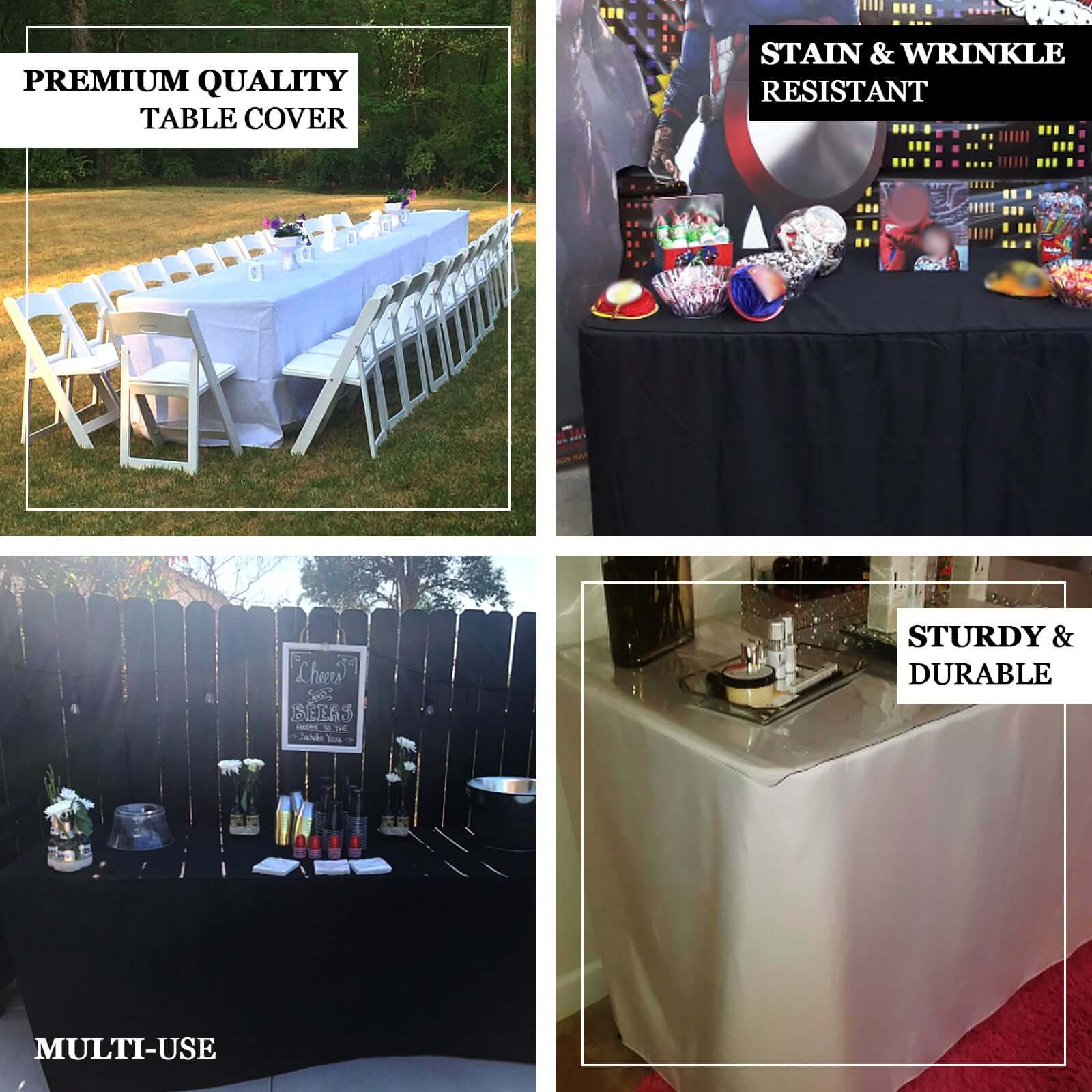 Durable Fuchsia Polyester Fitted Rectangle Tablecloth for 6FT Tables - Ideal for Events