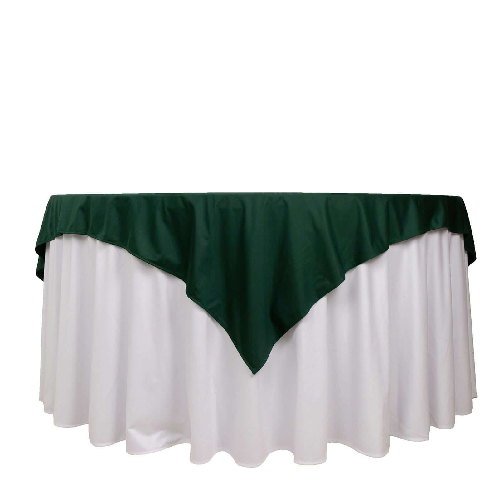 Hot Deal! Premium Wrinkle & Stain-Free 70x70 Scuba Table Overlay in Hunter Emerald Green