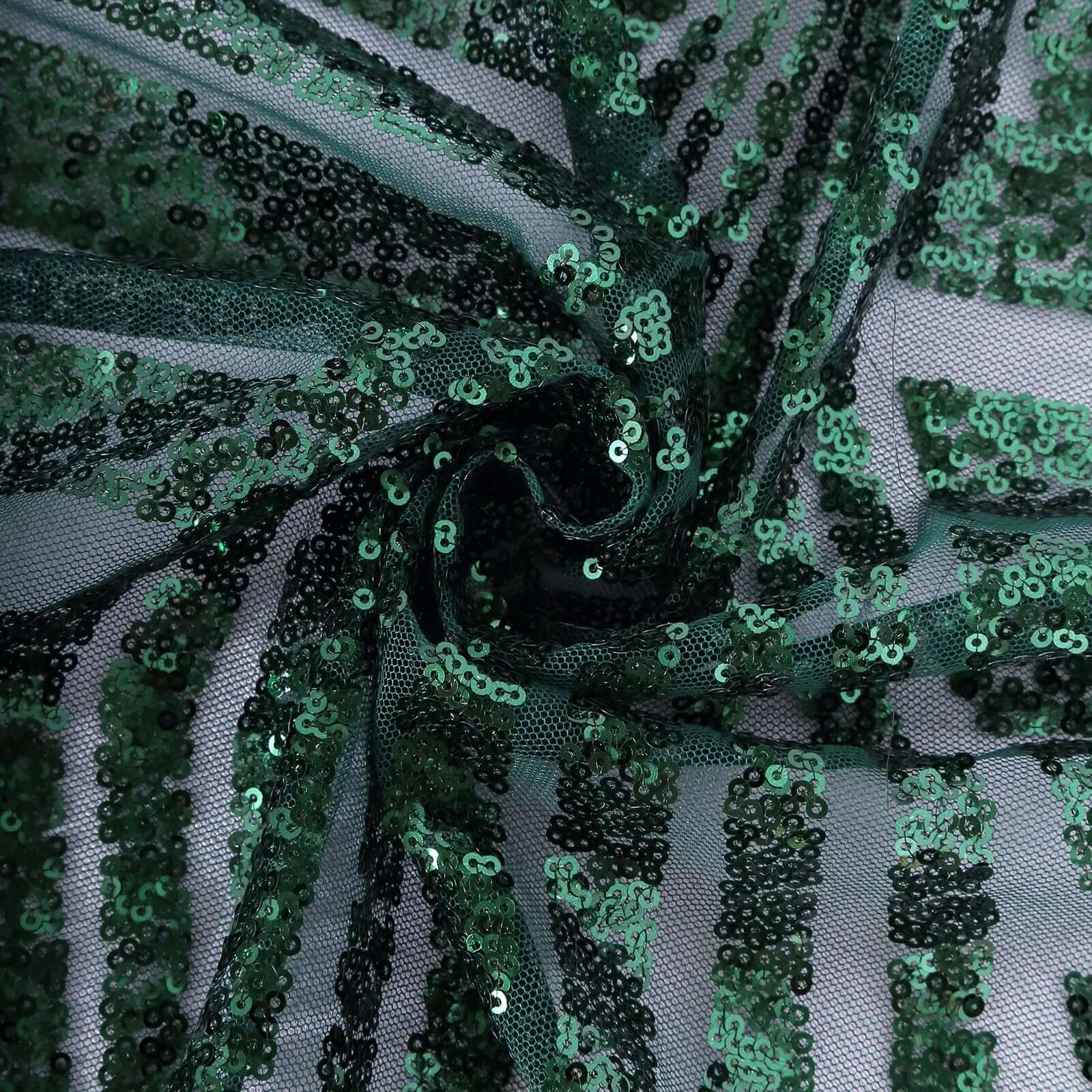 72-Inch Square Hunter Emerald Green Diamond-Pattern Sequin Table Overlay Topper