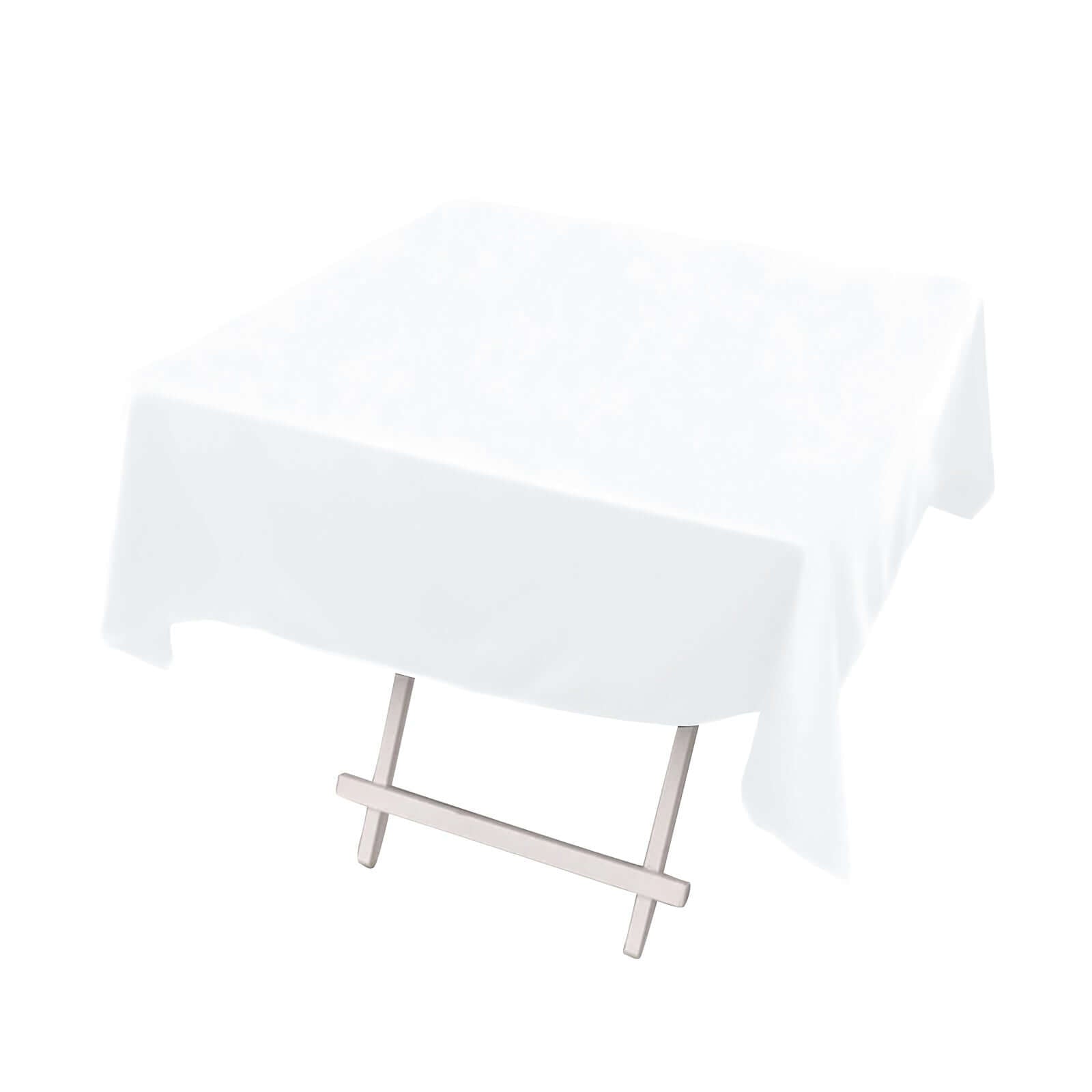 White Premium Scuba 54x54 Wrinkle & Stain-Free Tablecloth for Weddings and Events