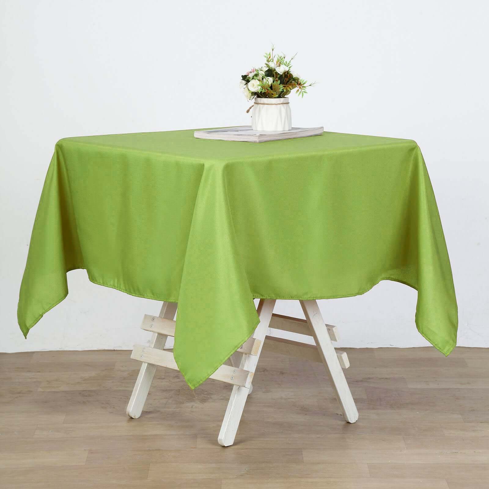 Apple Green 54x54 Polyester Square Table Overlay - Wrinkle-Free & Durable