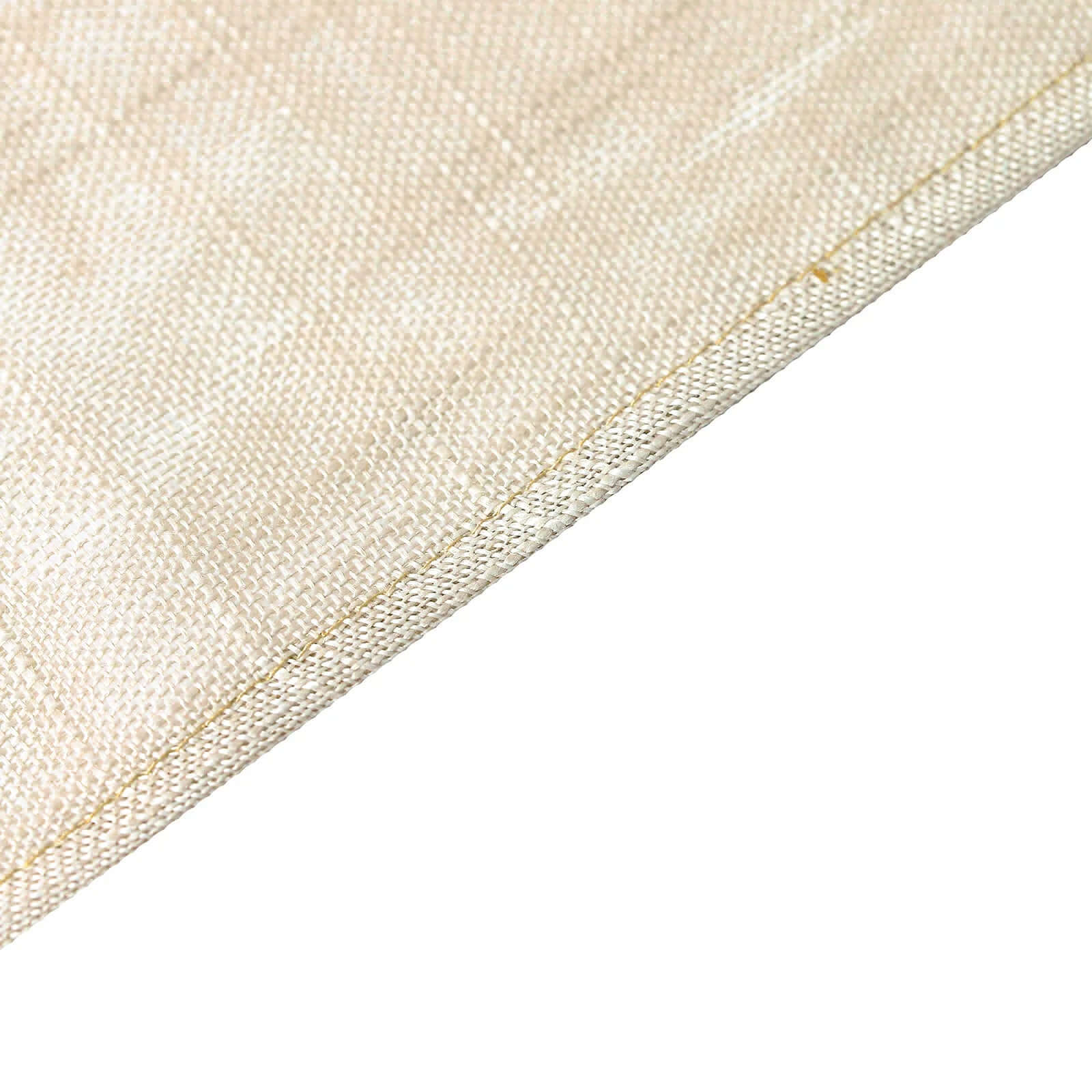 Premium Beige Faux Linen Rectangular Tablecloth (90x132) - Slubby, Wrinkle-Resistant & Seamless