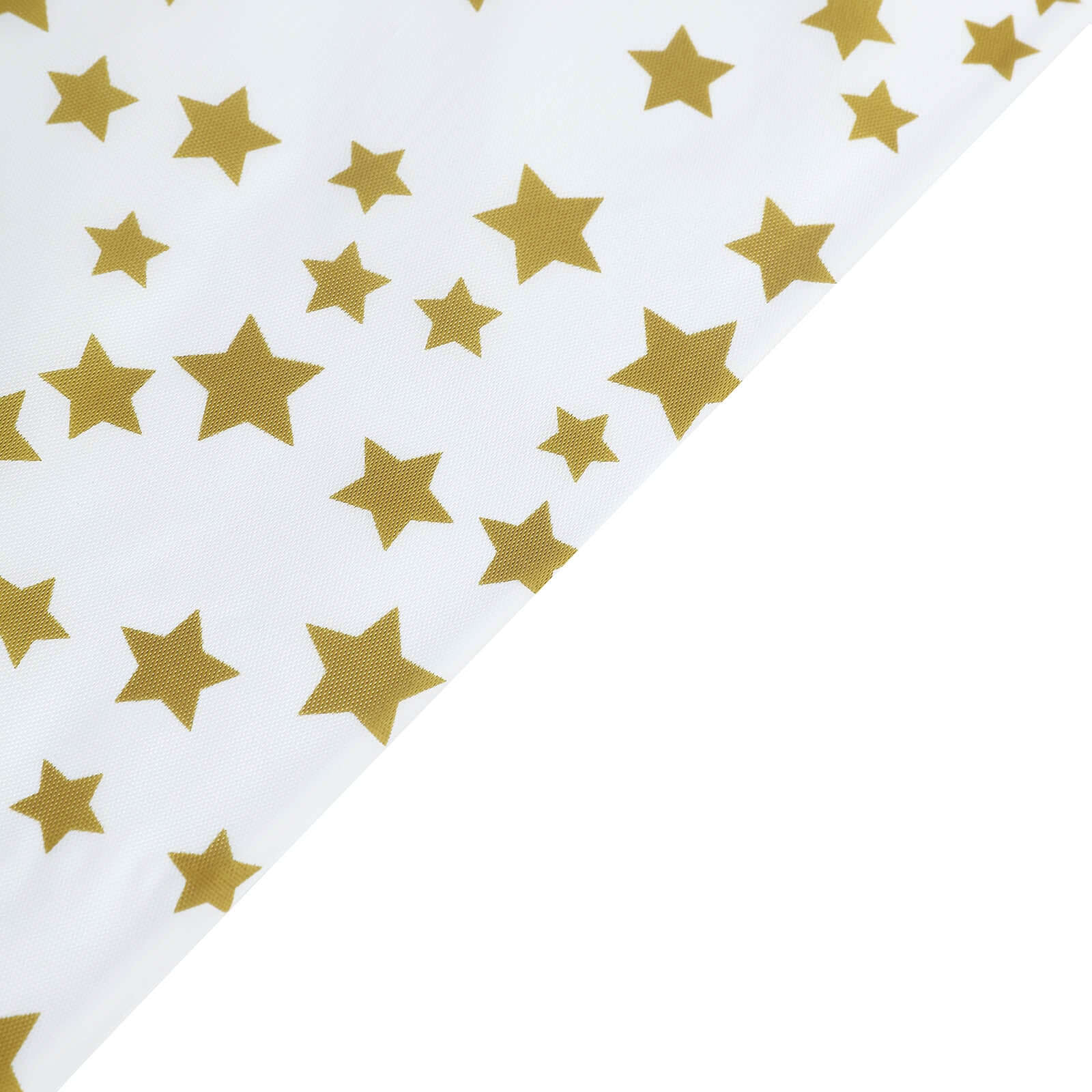 5-Pack Disposable White PVC Table Covers with Gold Stars, 54x108 Rectangle