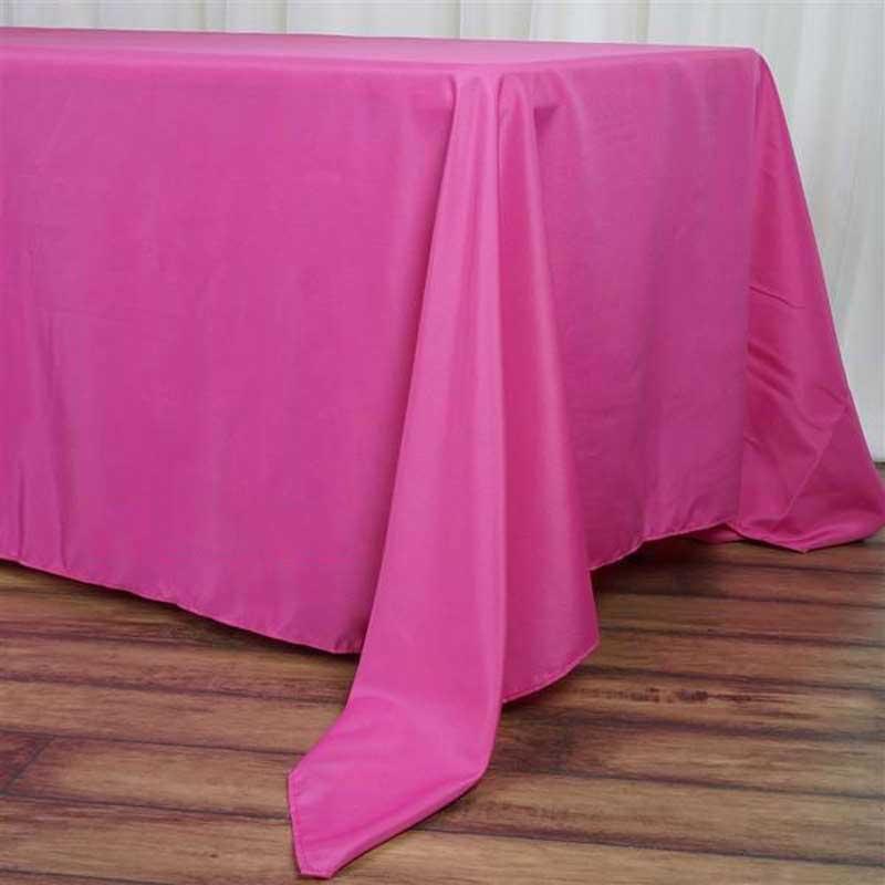 Durable and Stylish Fuchsia Polyester 72x120 Rectangle Tablecloth