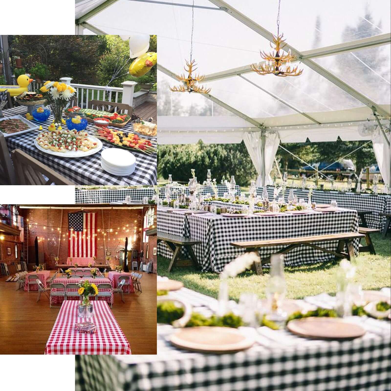 Premium Seamless Checkered Buffalo Plaid Polyester Tablecloth in White and Sage Green, 90x156