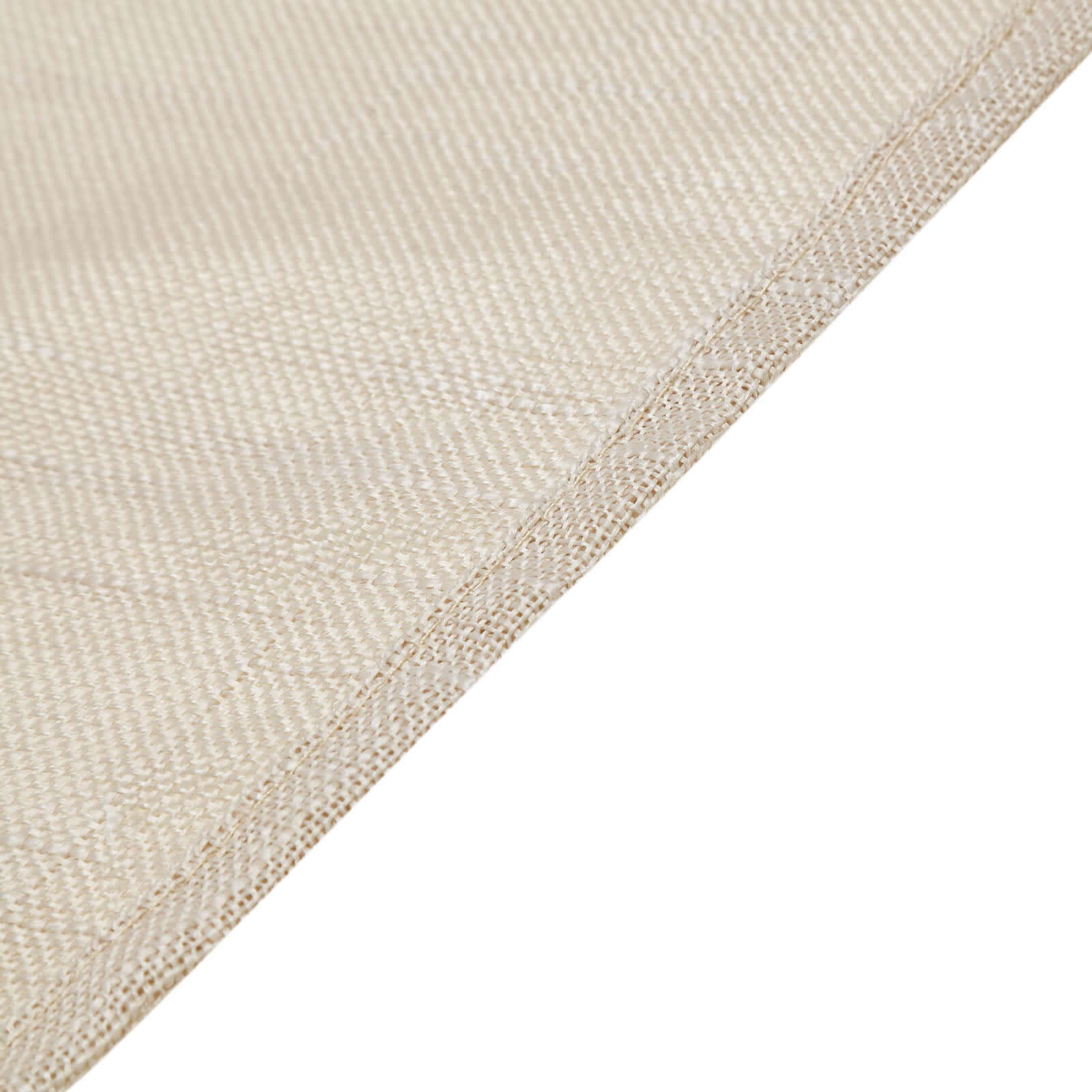 Beige Faux Linen Rectangular Tablecloth - Wrinkle Resistant & Slubby Texture