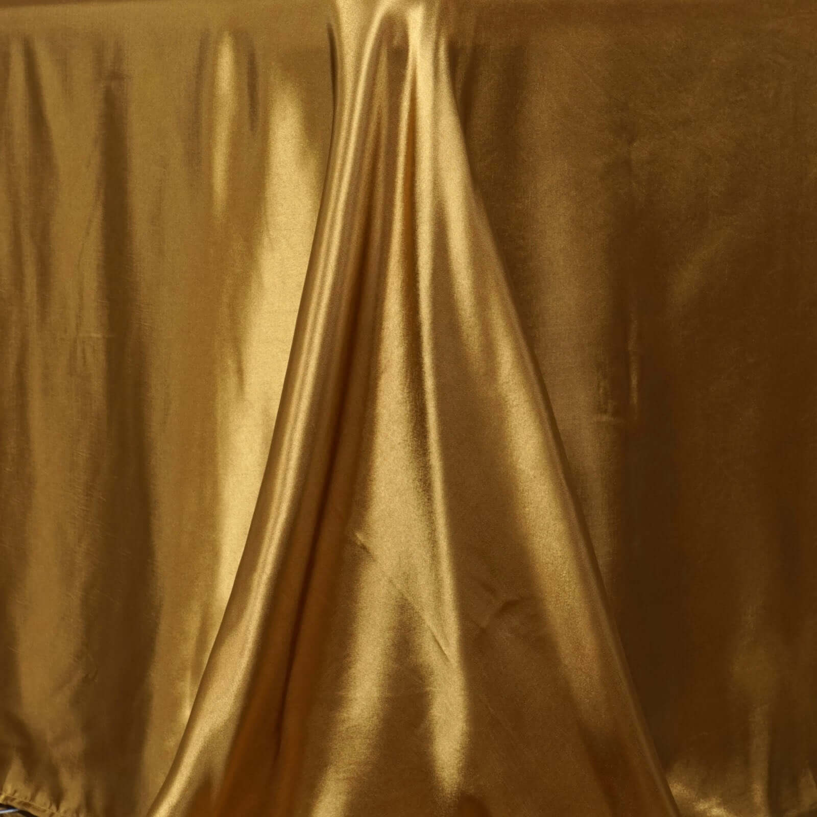 Stylish Seamless Gold Satin 90x156 Rectangular Tablecloth for Weddings & Events
