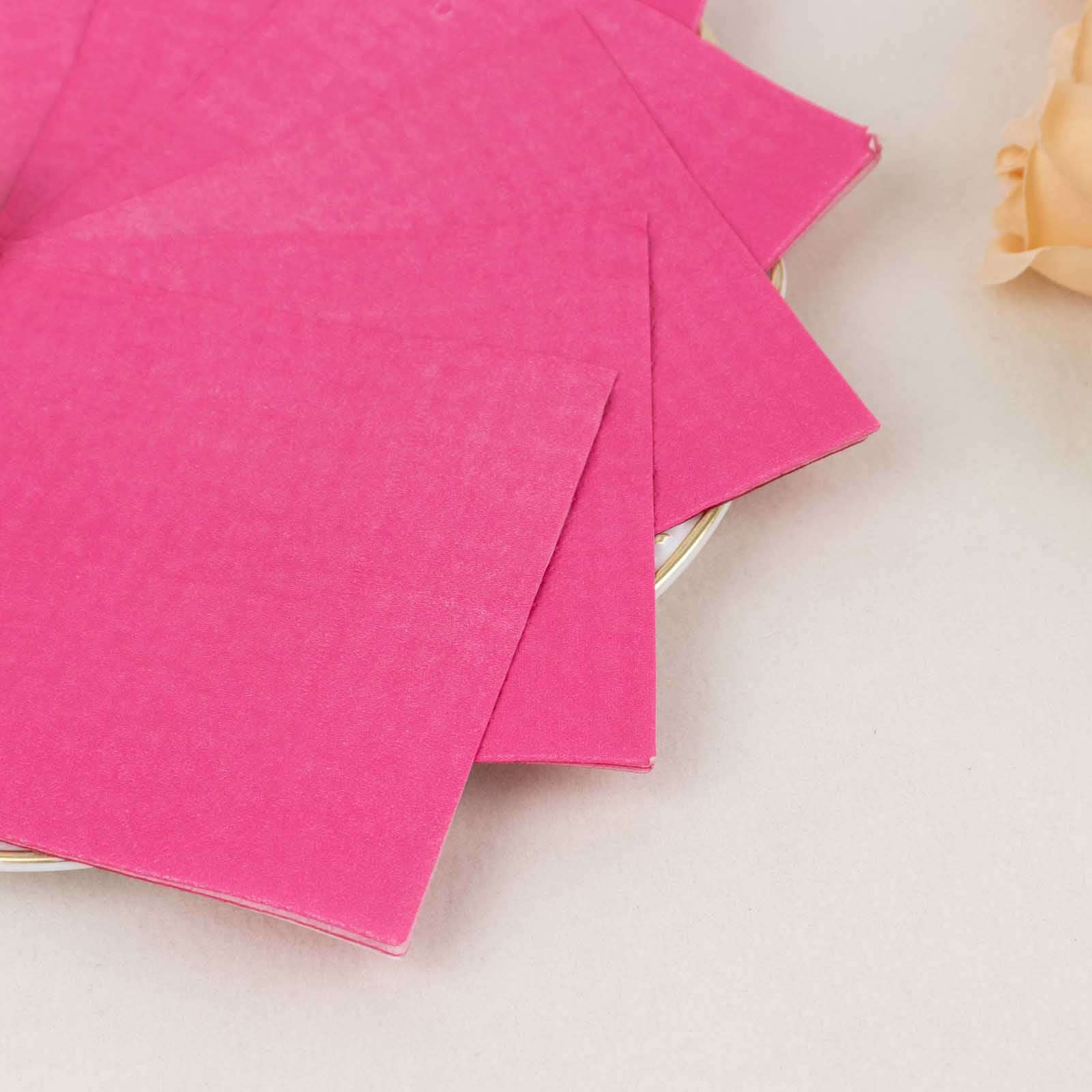 Get 50-Pack Disposable 2-Ply Fuchsia Paper Cocktail Napkins - Soft 18GSM, 5x5 Size