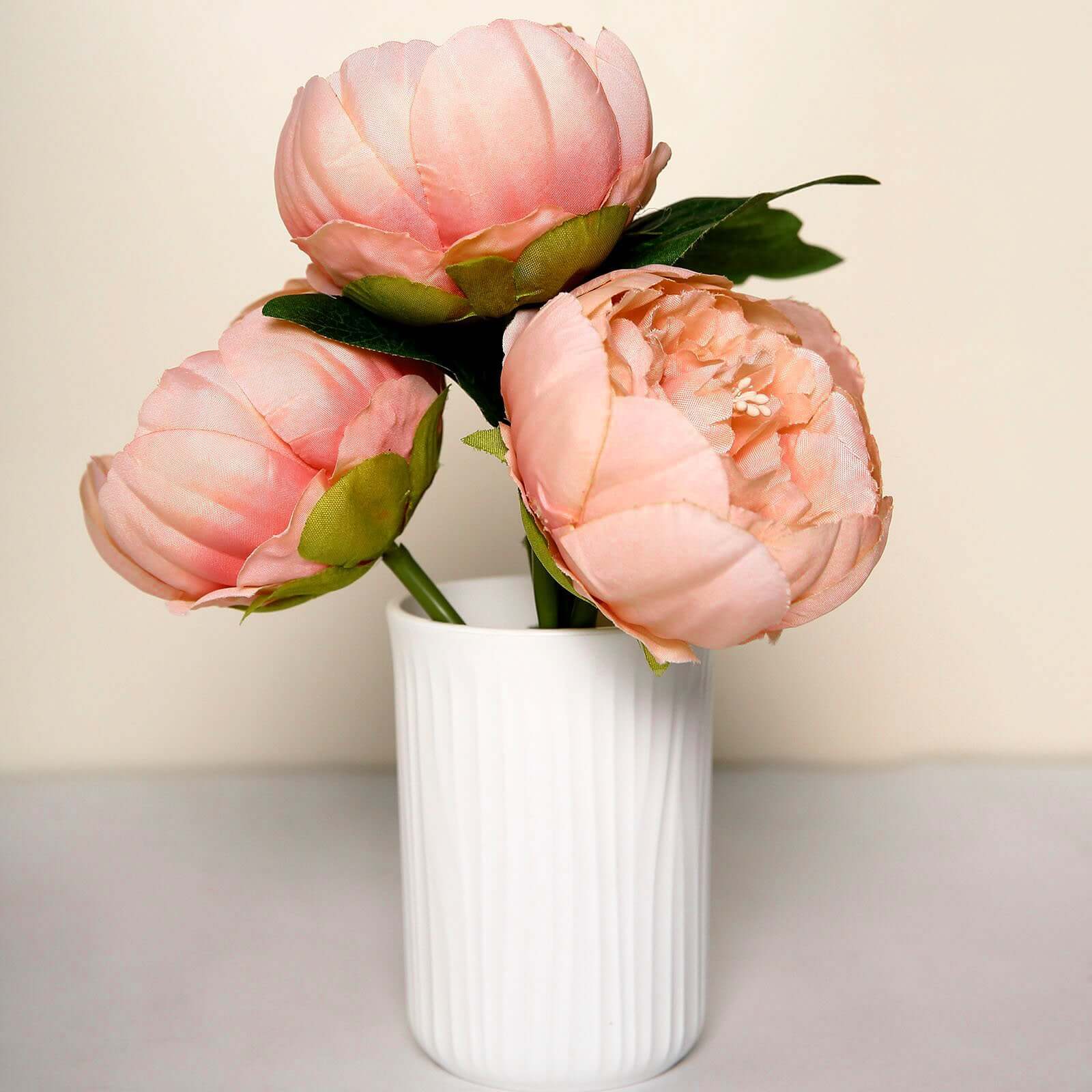 Hot Deal! 10-Pack Peach Artificial Peony Flower Heads for DIY Events & Floral Crafts