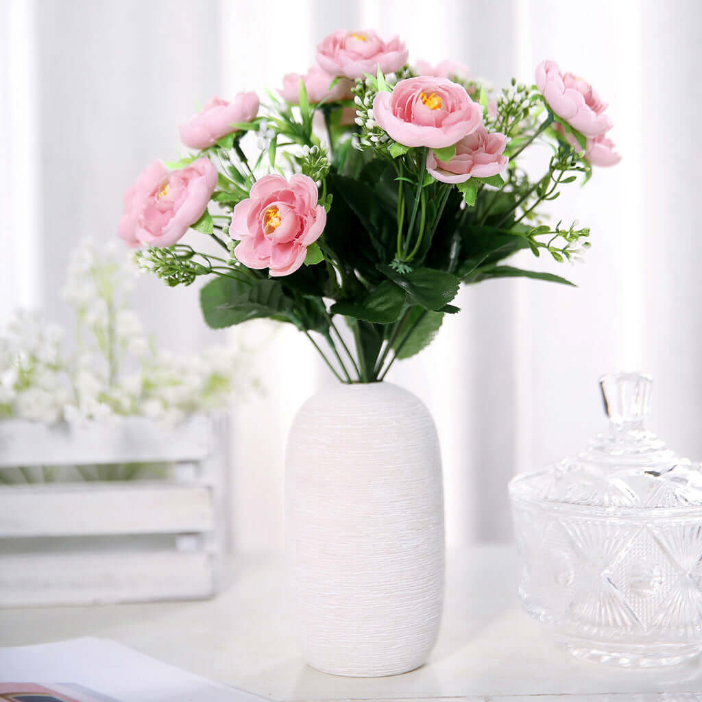Hot Deal! 4 Pink Artificial Silk Peony Flower Bouquets