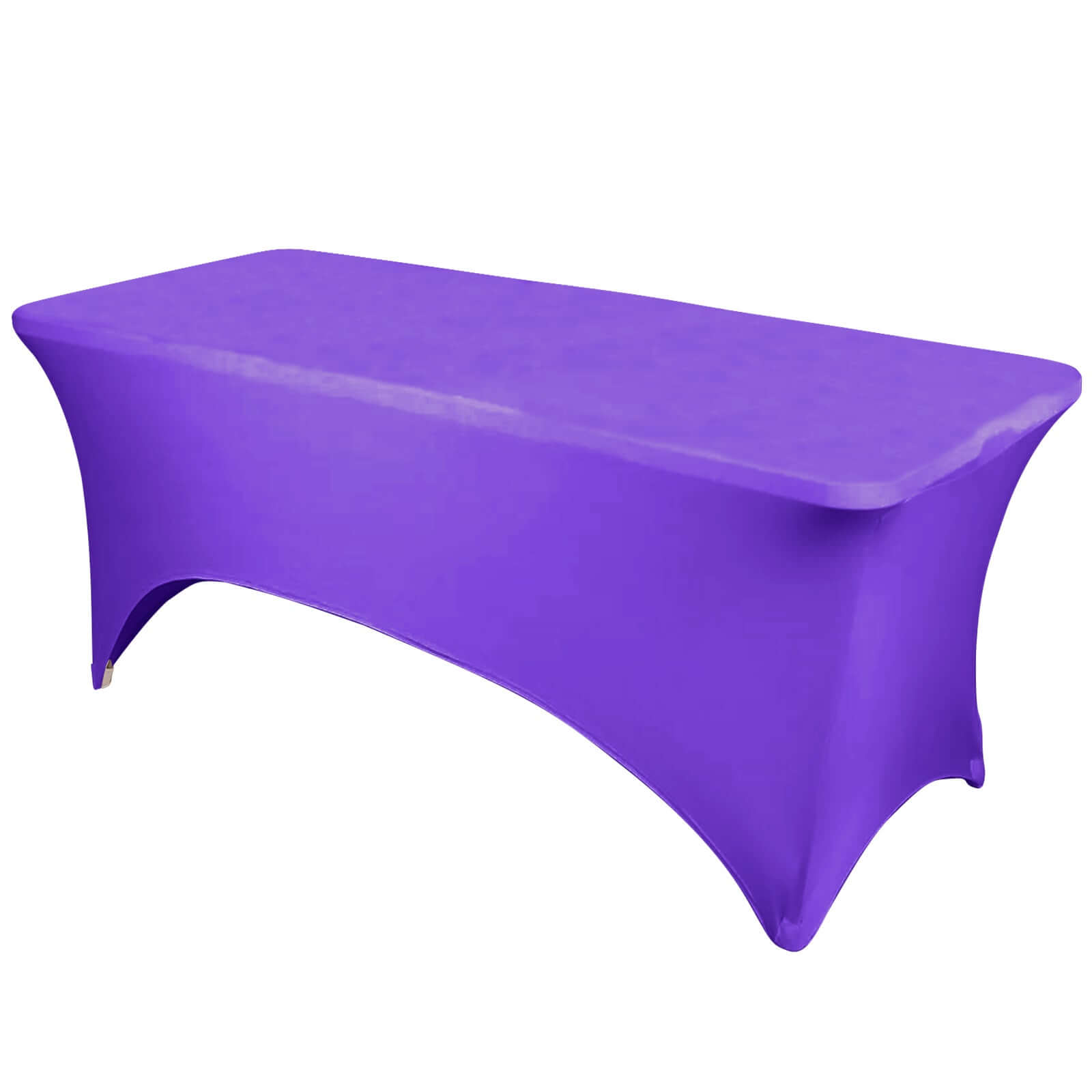 Premium Purple Stretch Spandex 6ft Rectangle Tablecloth - Durable & Form-Fitting