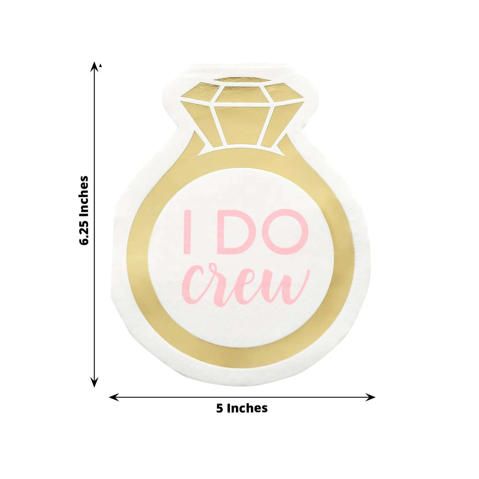 20-Pack Gold Ring Design Disposable Paper Cocktail Napkins - Ideal for Engagements & Parties