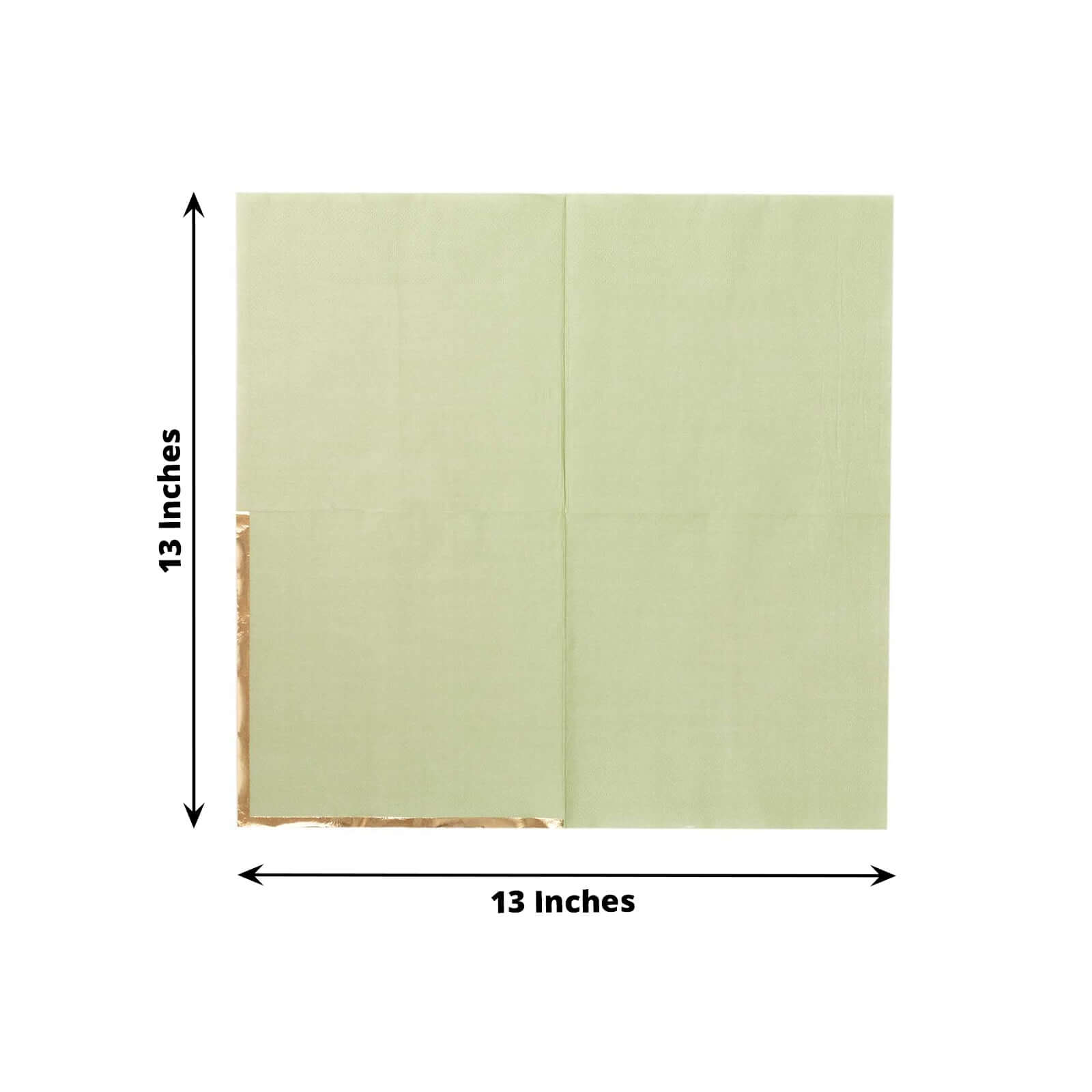 50-Pack Disposable 2-Ply Sage Green Paper Beverage Napkins with Gold Foil Edge - Ideal for Events