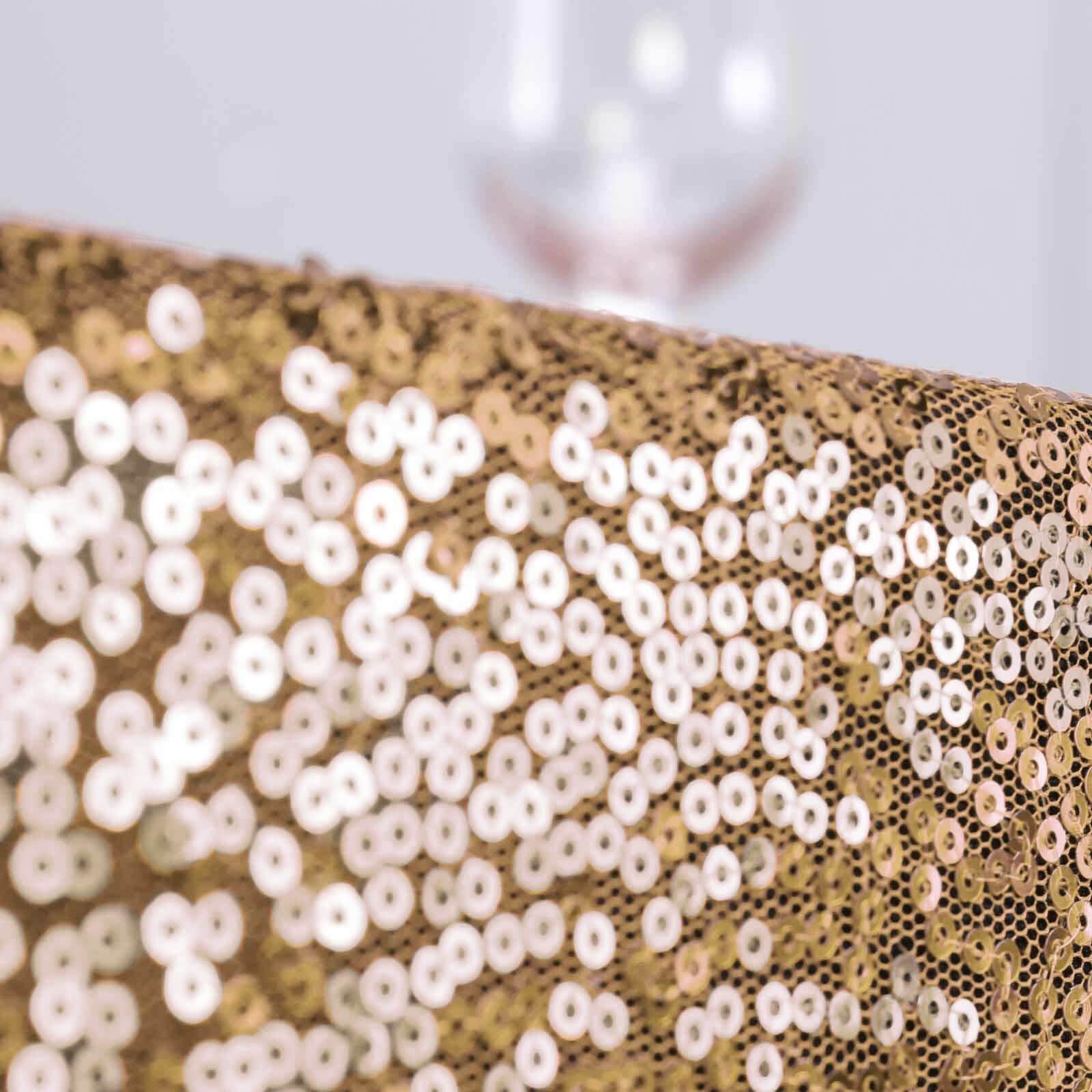 Hot! Gold Sequin Rectangle Tablecloth 90x156 for Elegant Celebrations