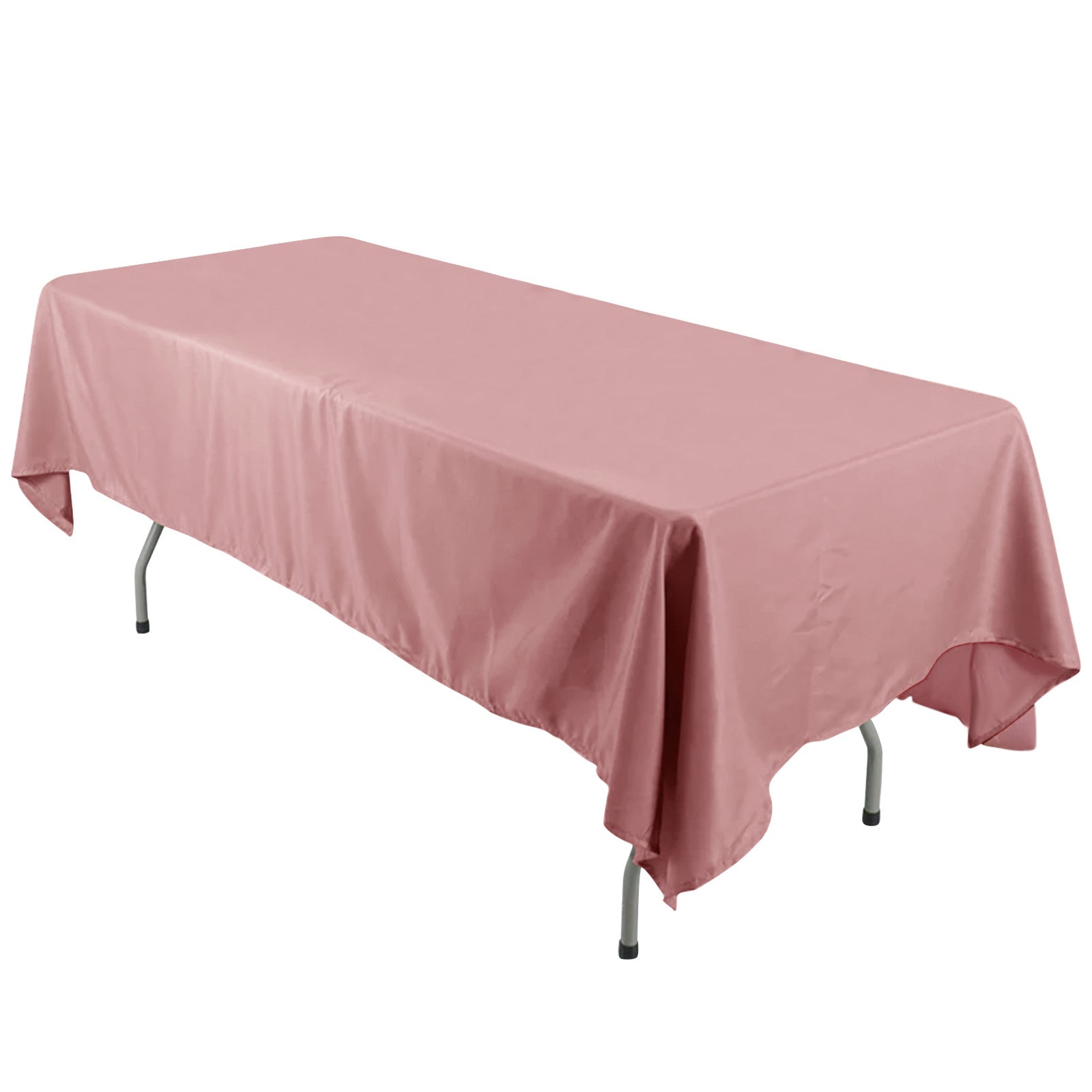 Wrinkle-Resistant Dusty Rose Polyester Rectangle Tablecloth 60x126 - Ideal for Various Events
