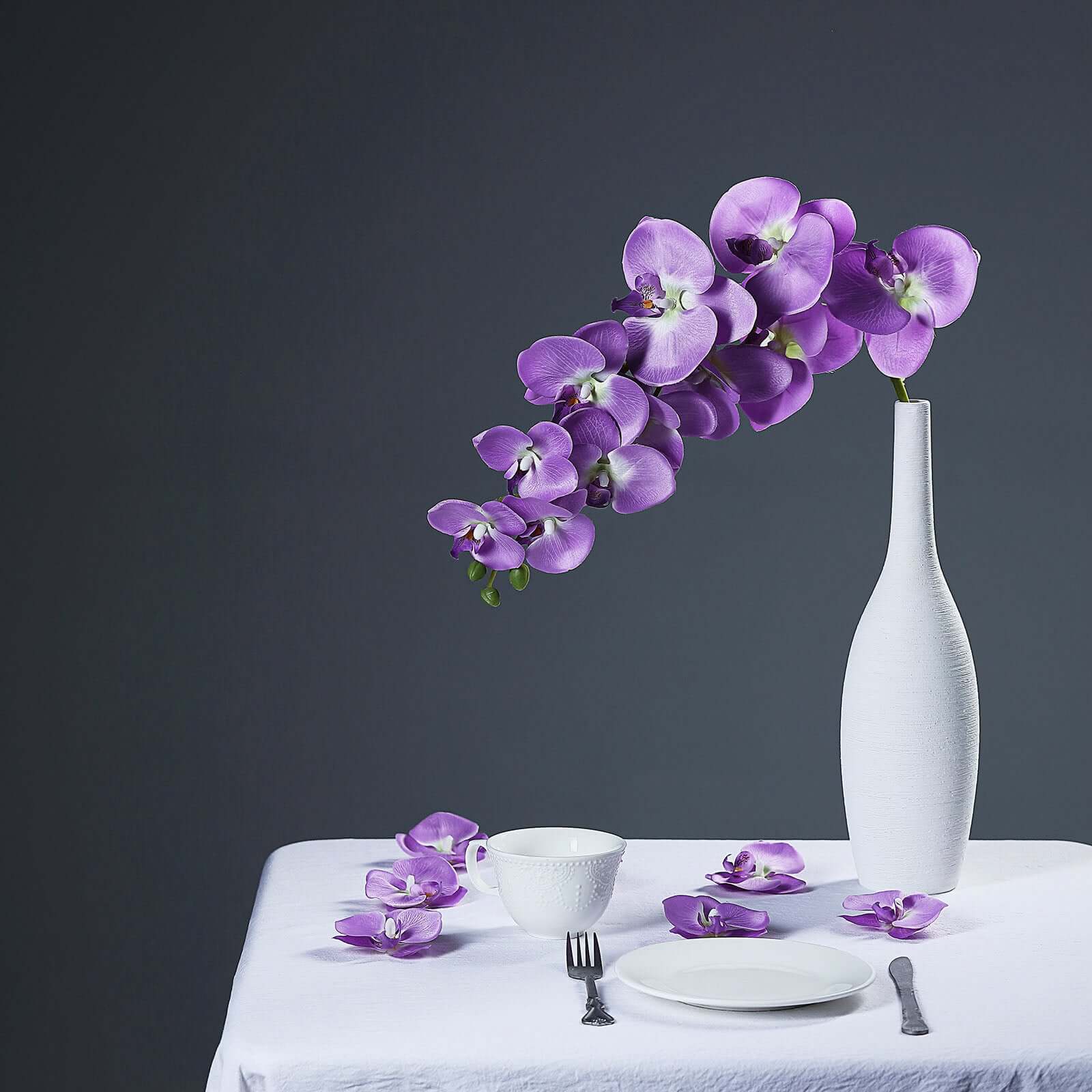 20pcs Silk Artificial Lavender Orchids Flower Heads - Ideal for DIY Floral Decorations