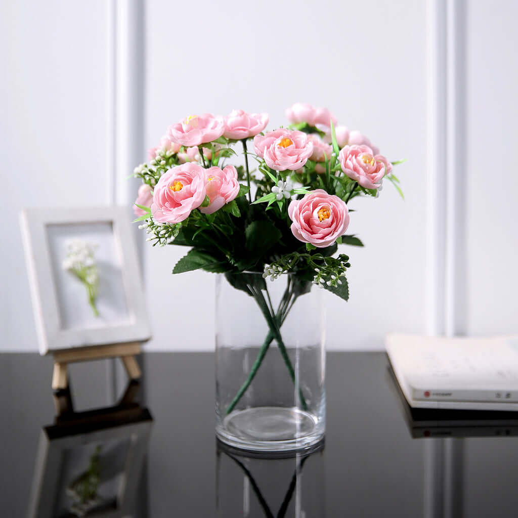 Hot Deal! 4 Pink Artificial Silk Peony Flower Bouquets